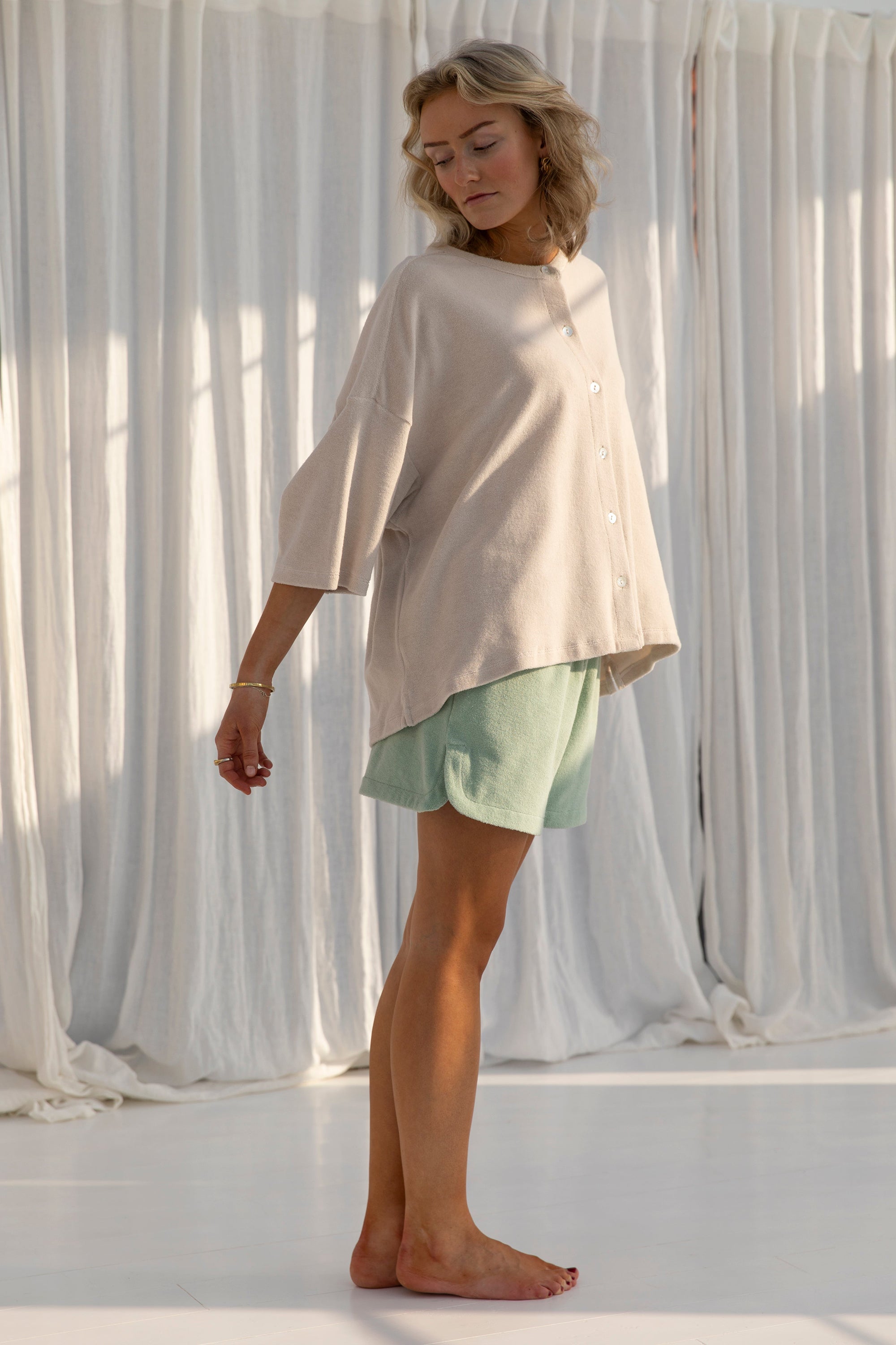 Naram Gym Shorts - Silver Sage - RUM Amsterdam