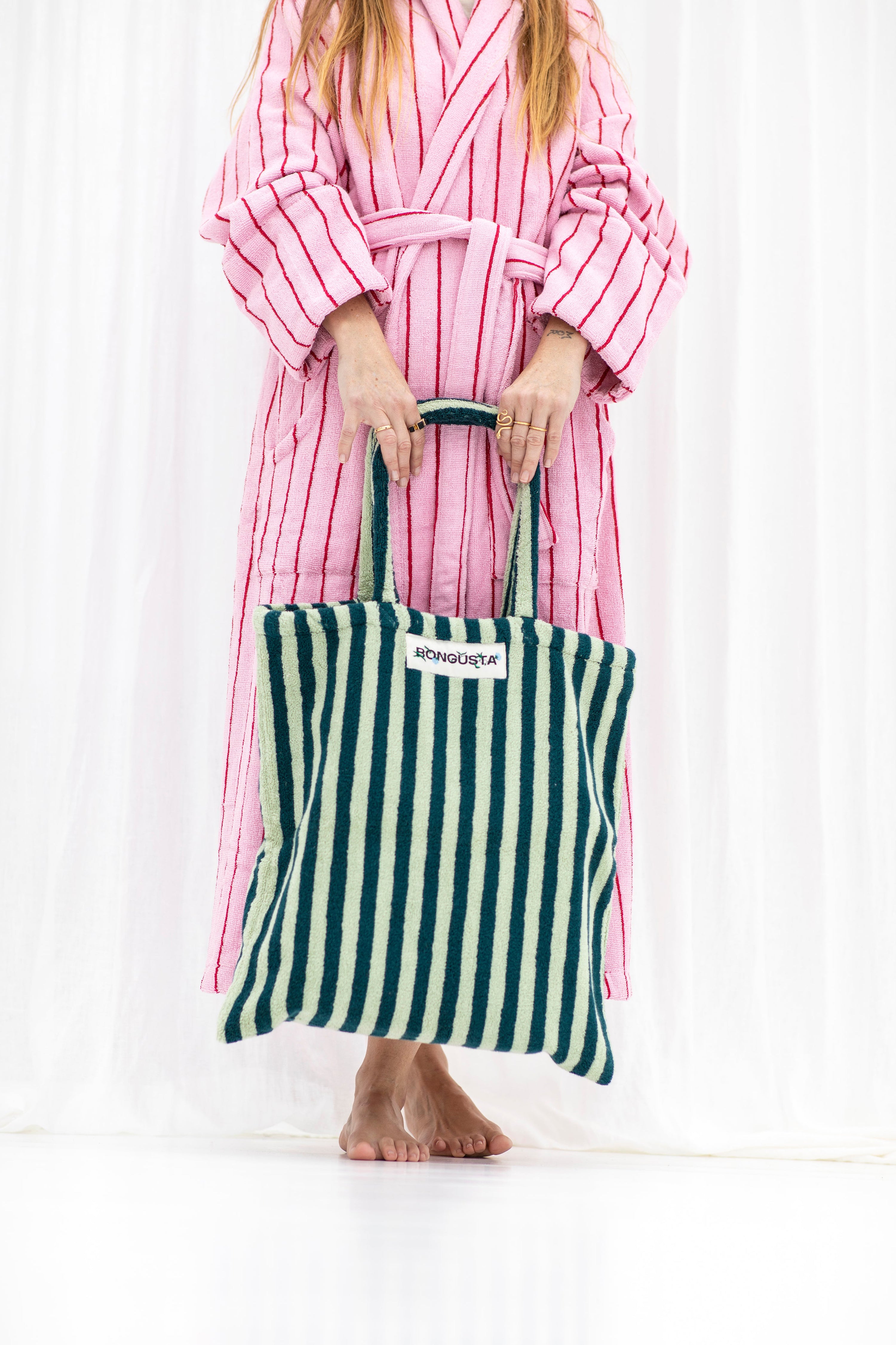 Naram Tote Bag - Sea Foam & Deep Teal - RUM Amsterdam