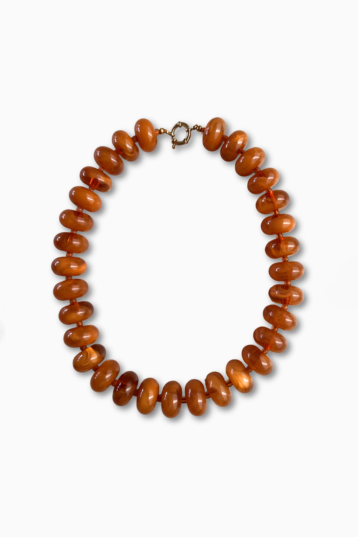 Chunky Bead Necklace - Camel