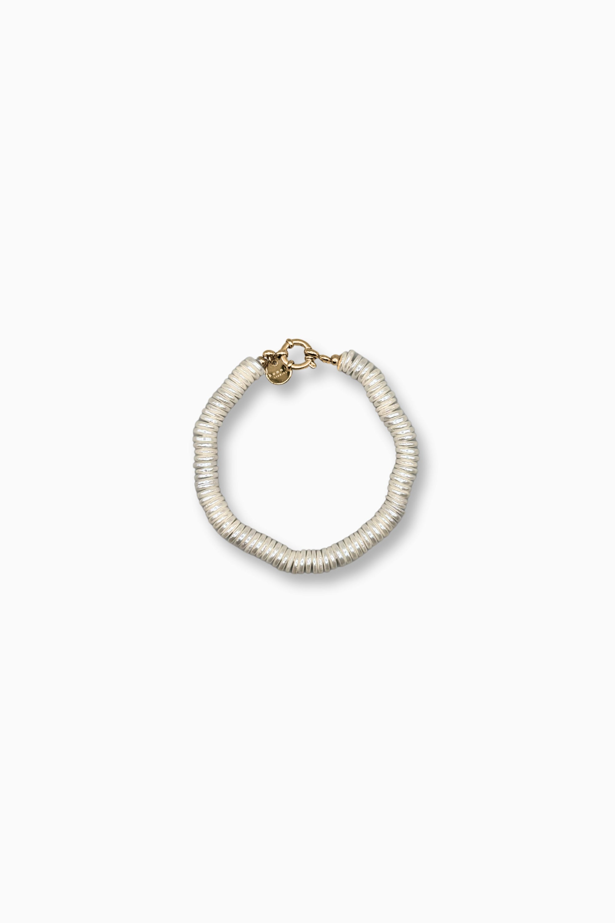 Disco Pearl Bracelet - White
