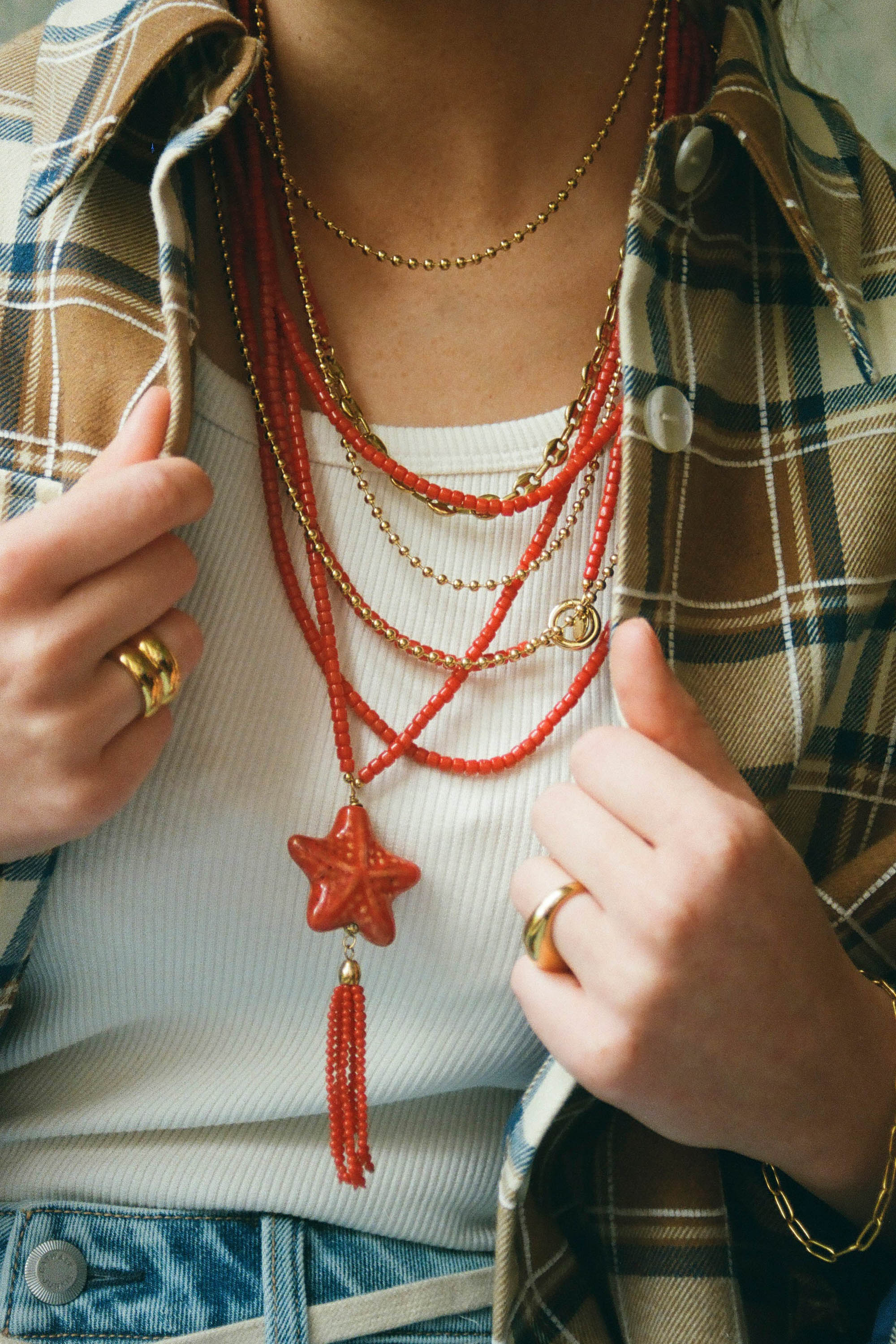 Jeanine Trio Necklace - Gold