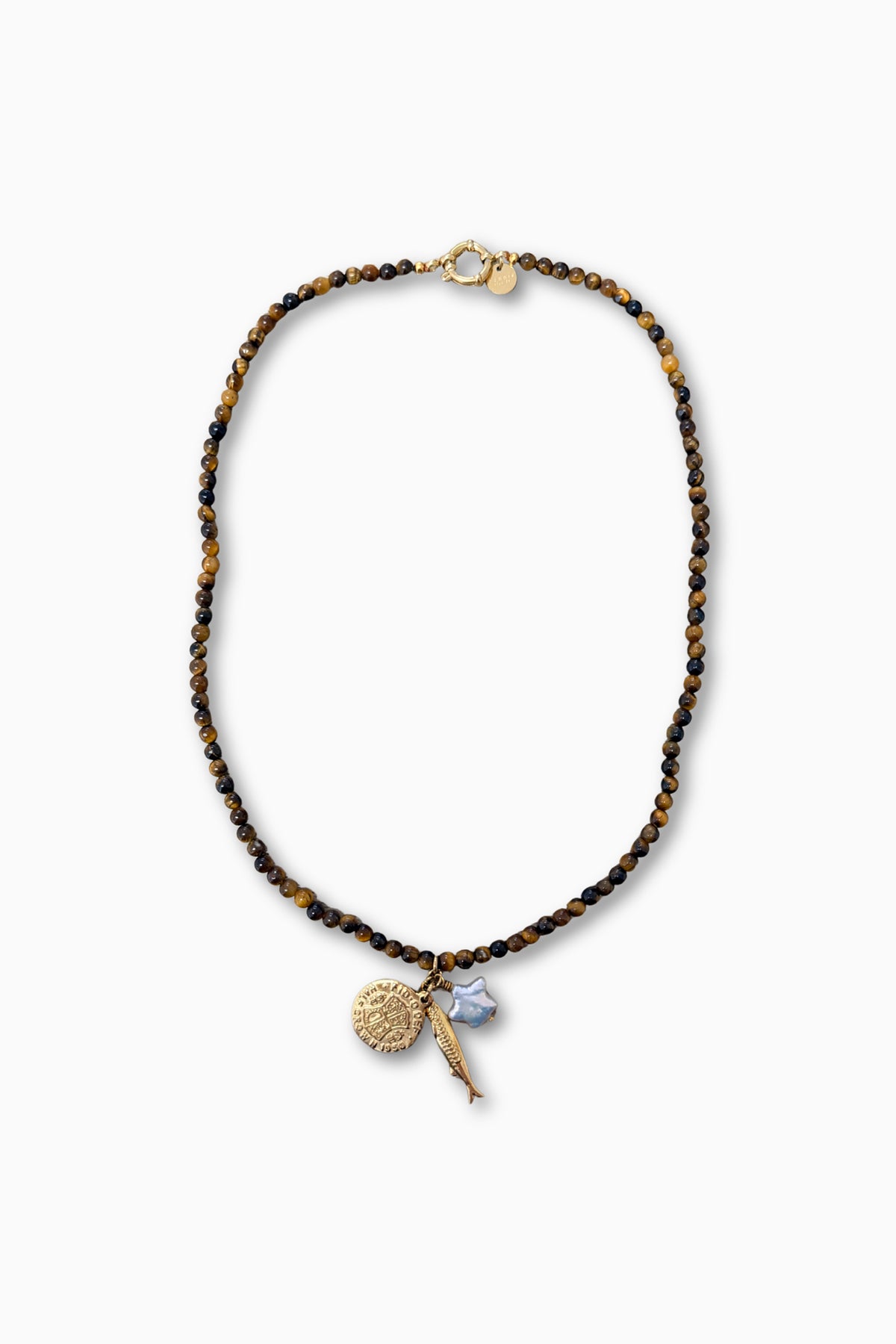 Pendant Trio Necklace - Brown