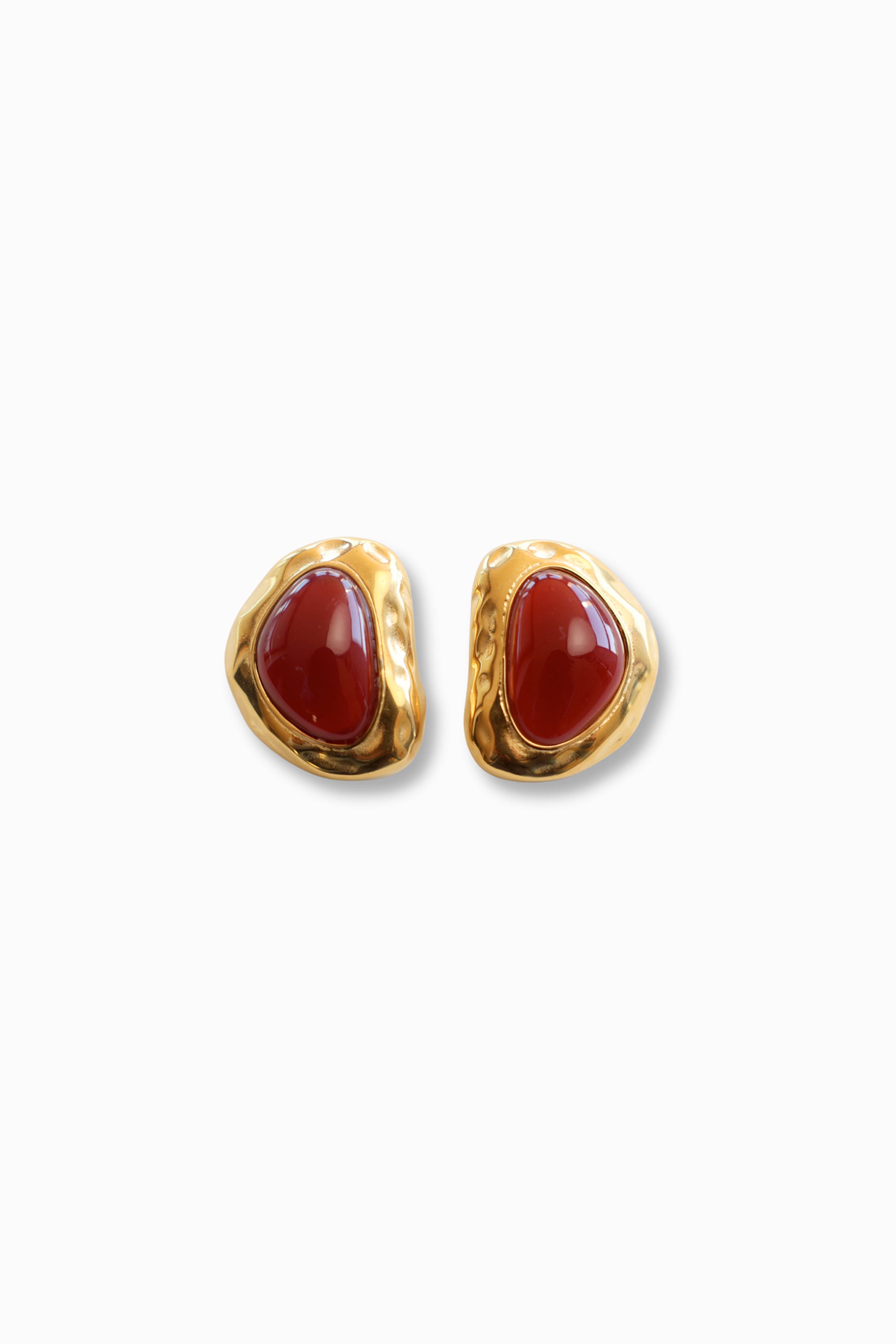 Royal Earrings - Gold W/ Red