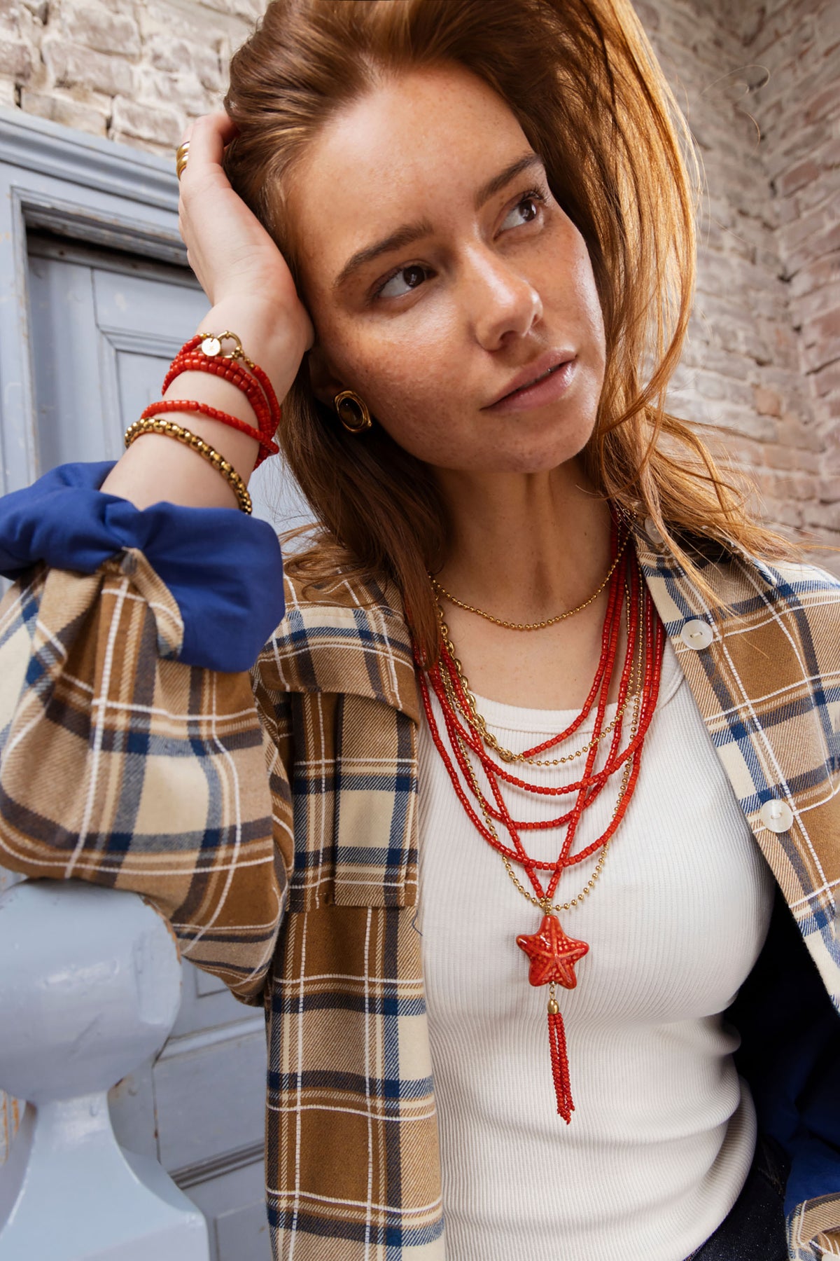 Tommy Coral Bracelet - Deep Orange