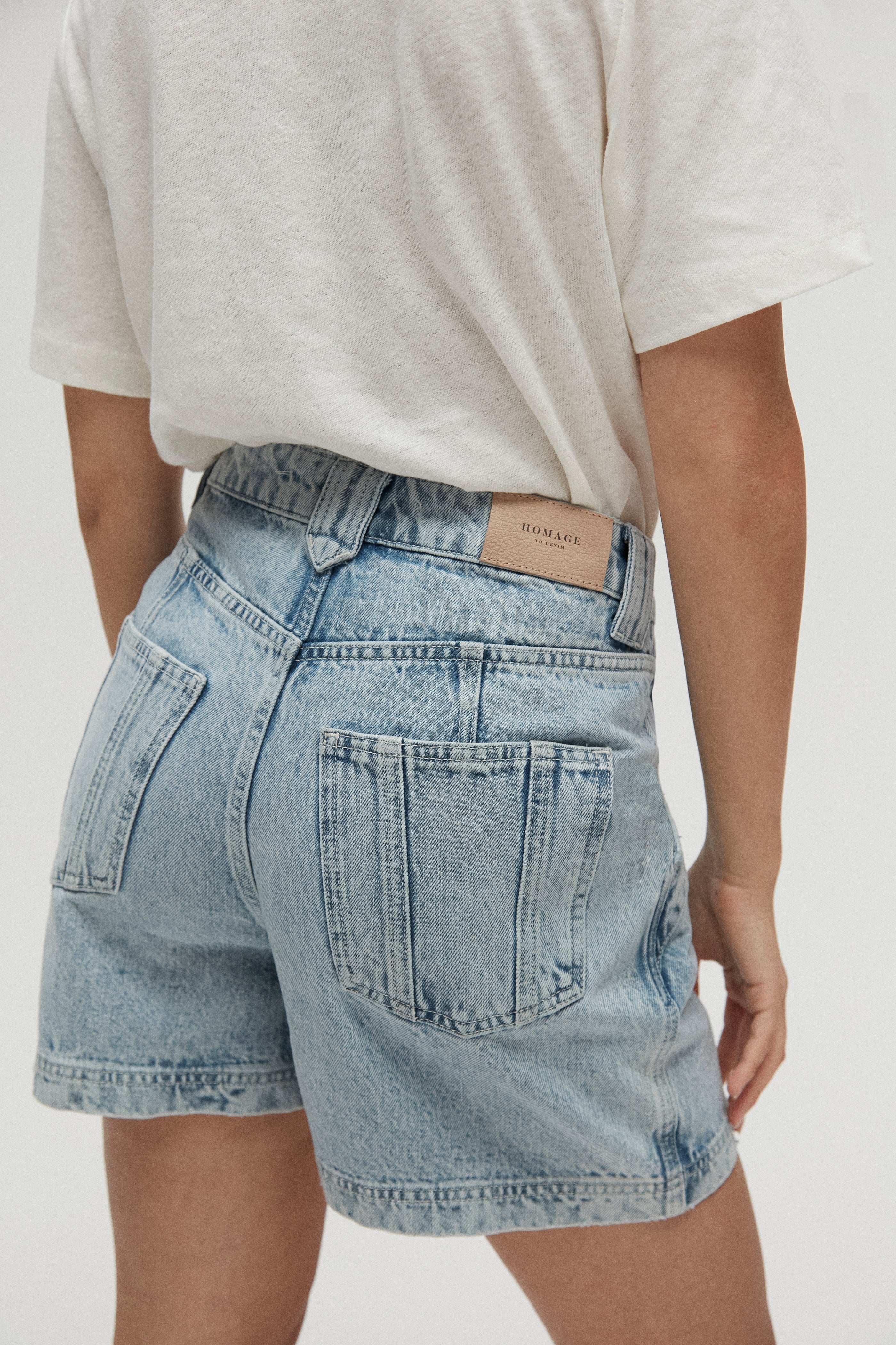 Homage to Denim Cargo Shorts - Vintage Blue - RUM Amsterdam