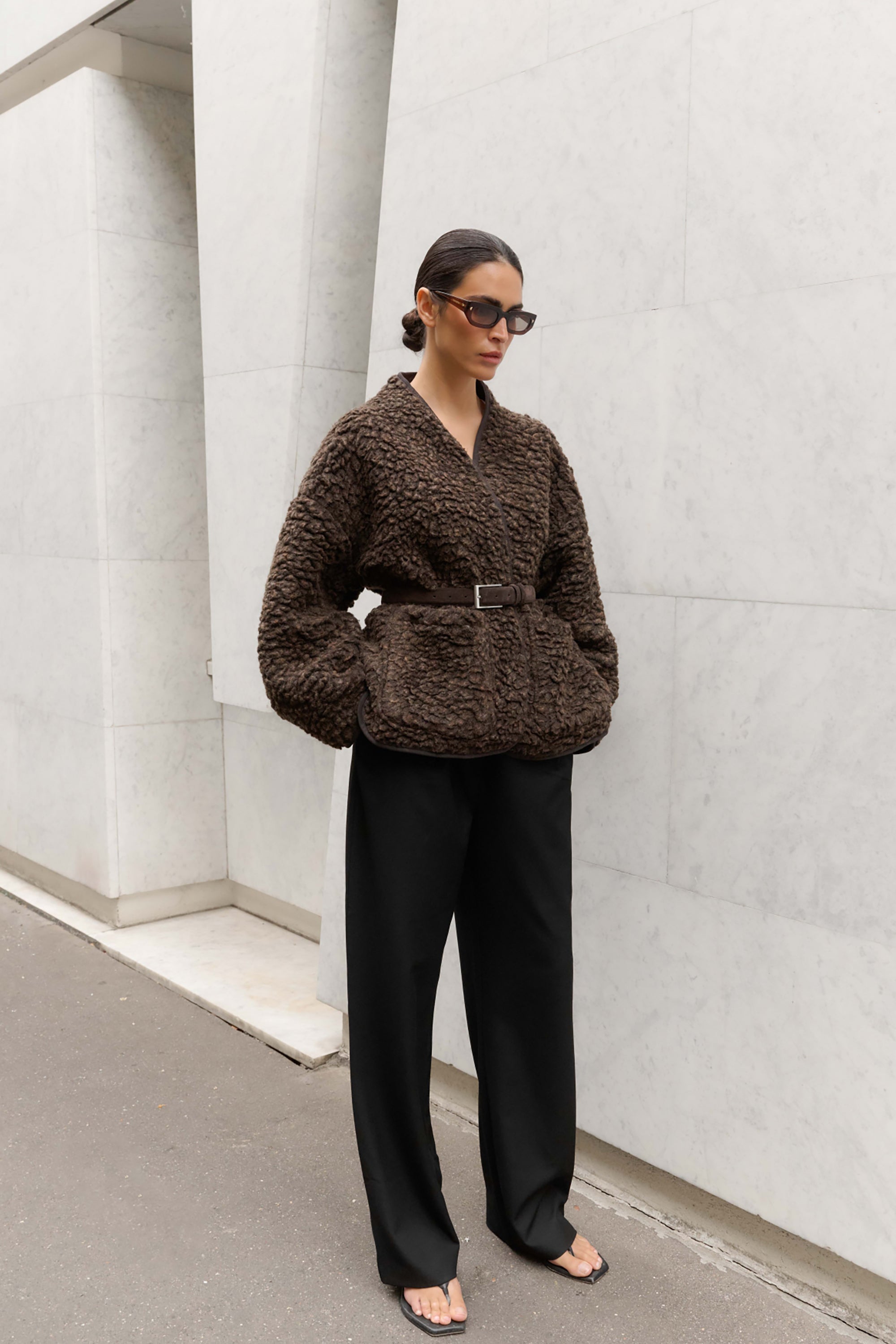 Athena Teddy Jacket - Fudge