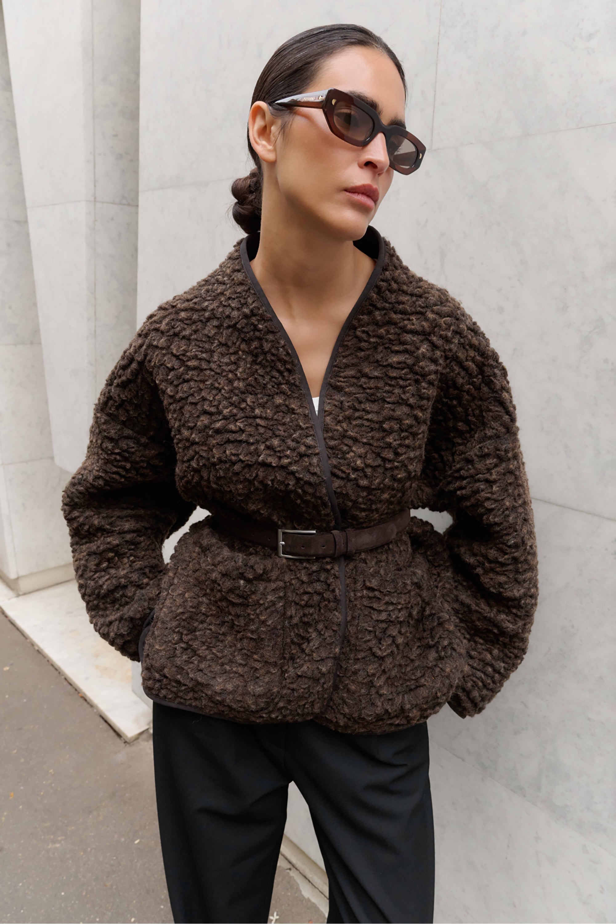 Athena Teddy Jacket - Fudge