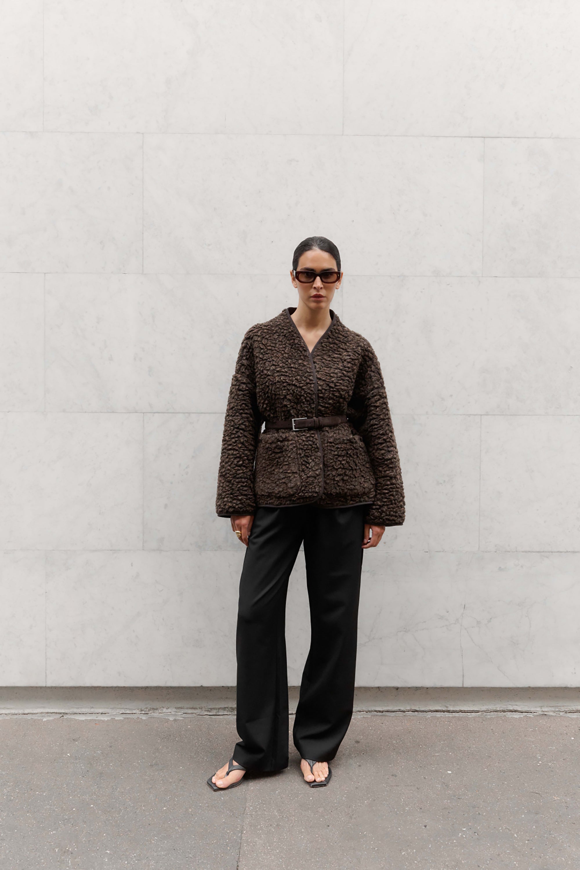 Athena Teddy Jacket - Fudge
