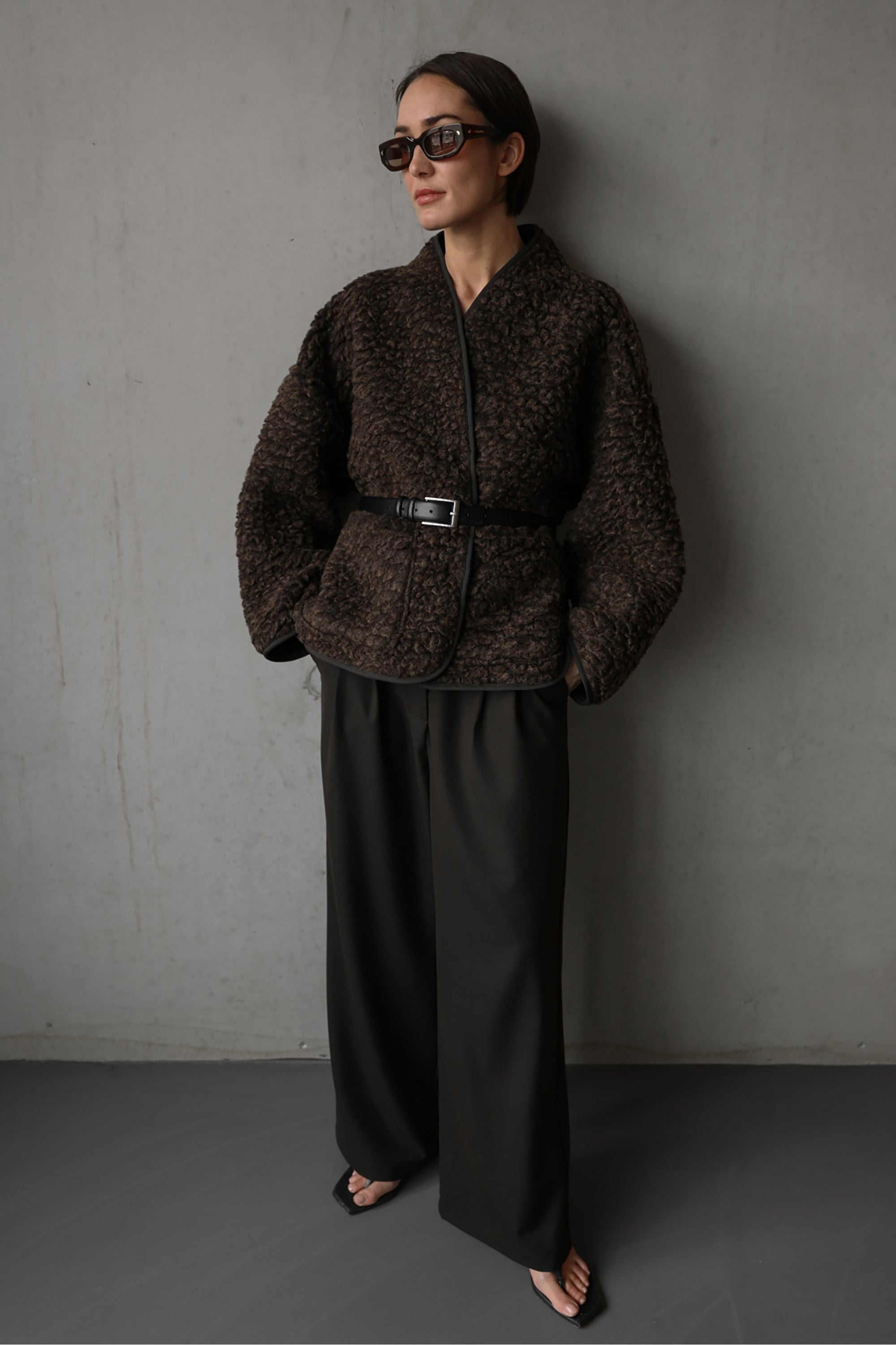 Athena Teddy Jacket - Fudge