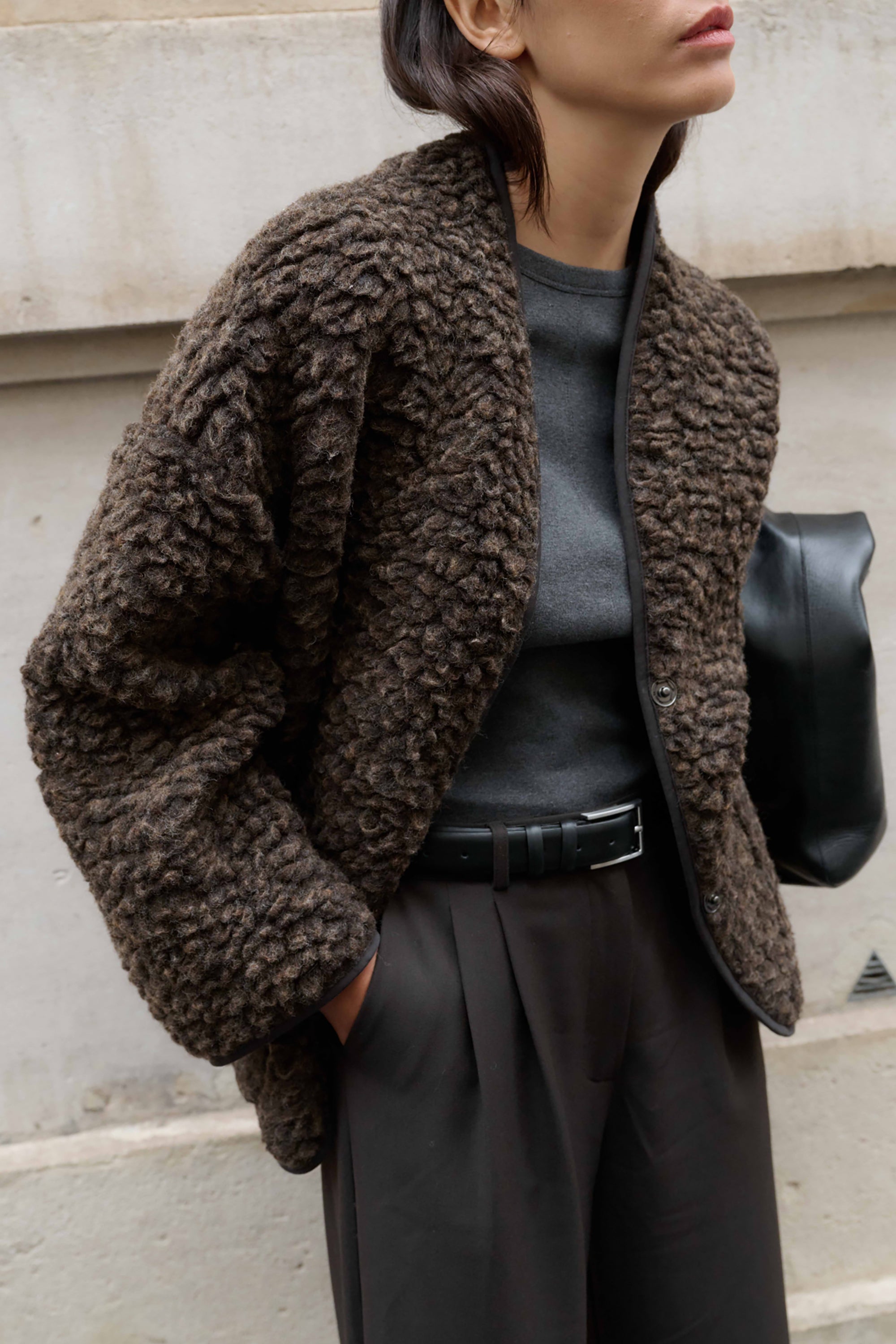 Athena Teddy Jacket - Fudge
