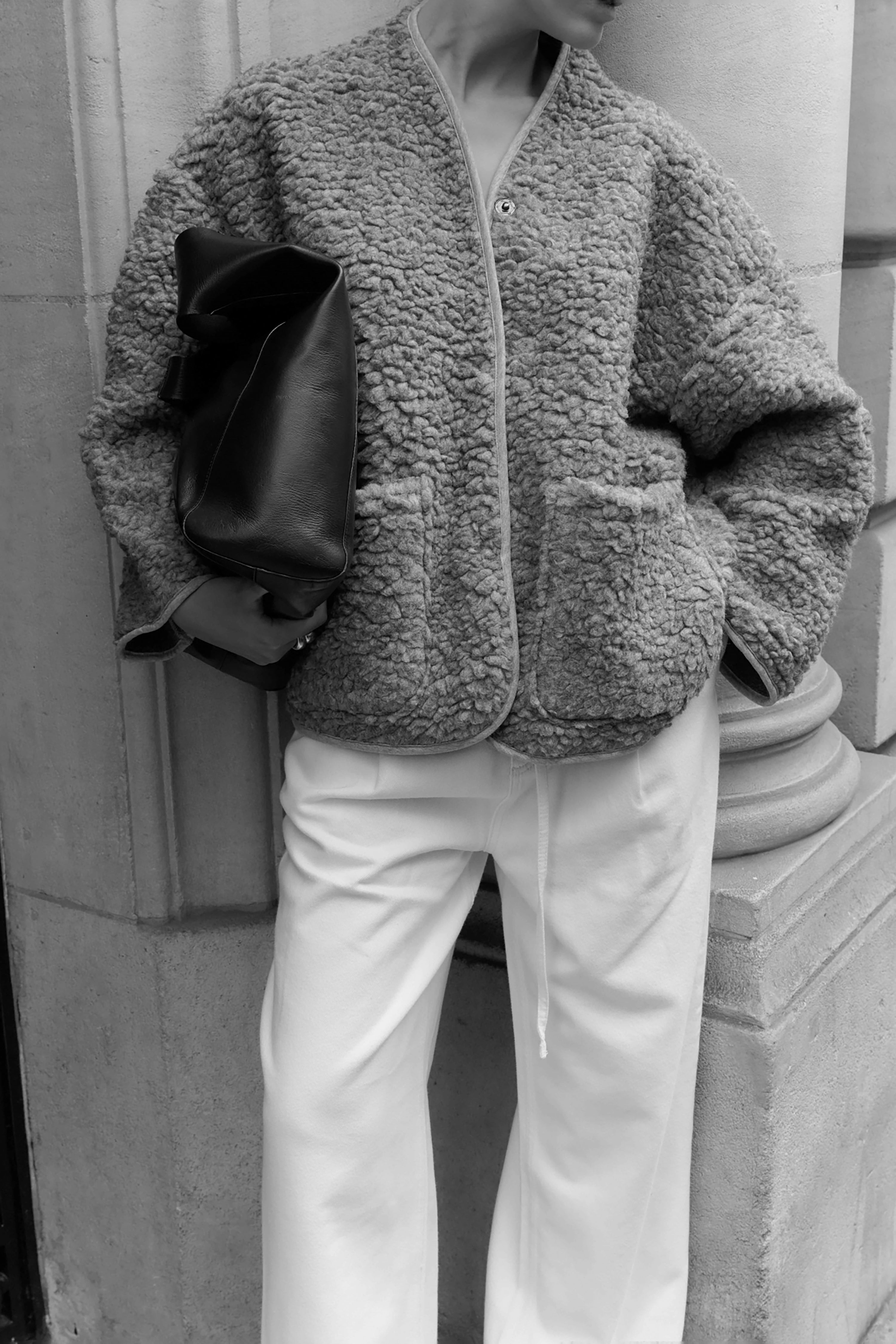 Athena Teddy Jacket - Grey Melange