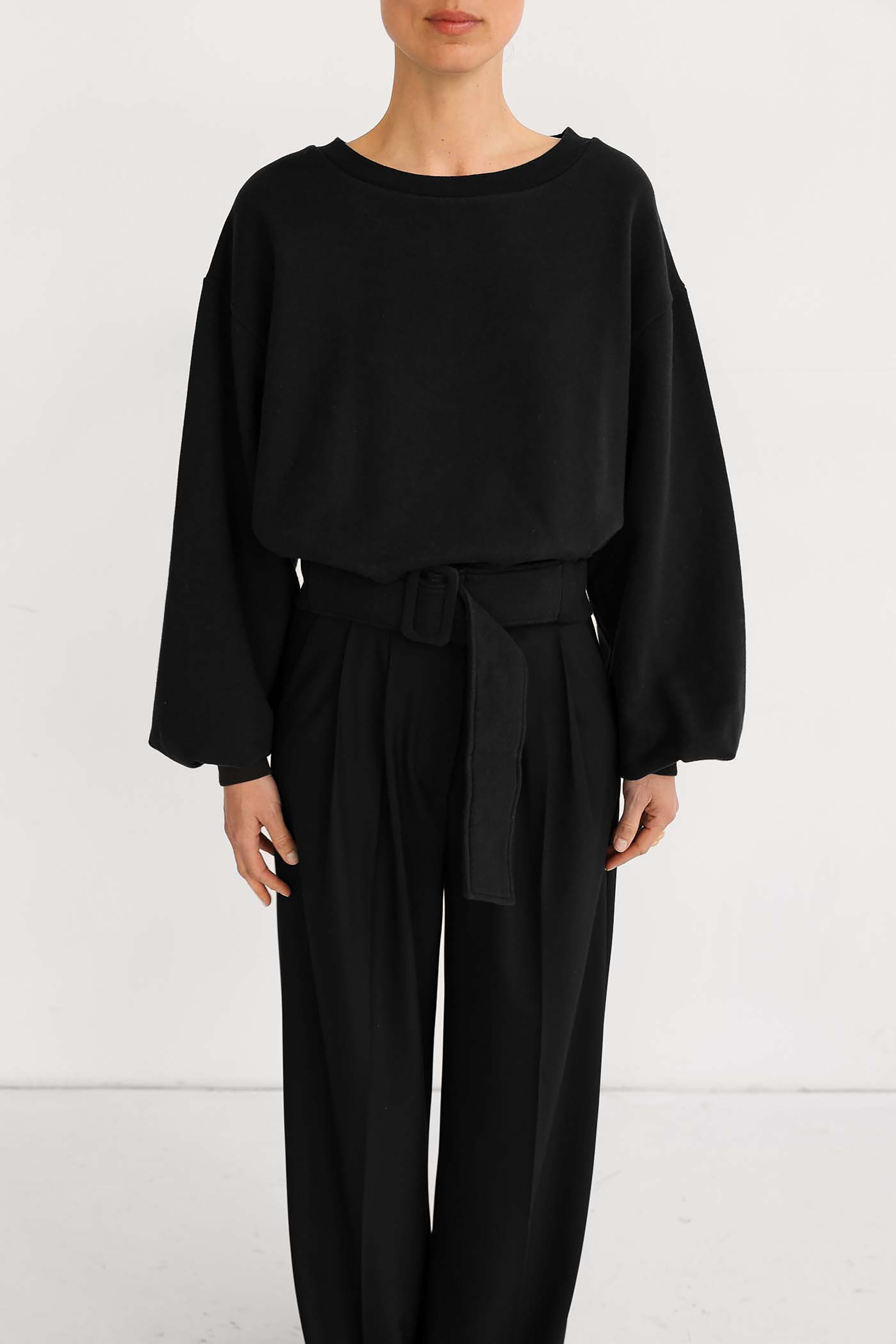 Celis Belt Sweatshirt - Black