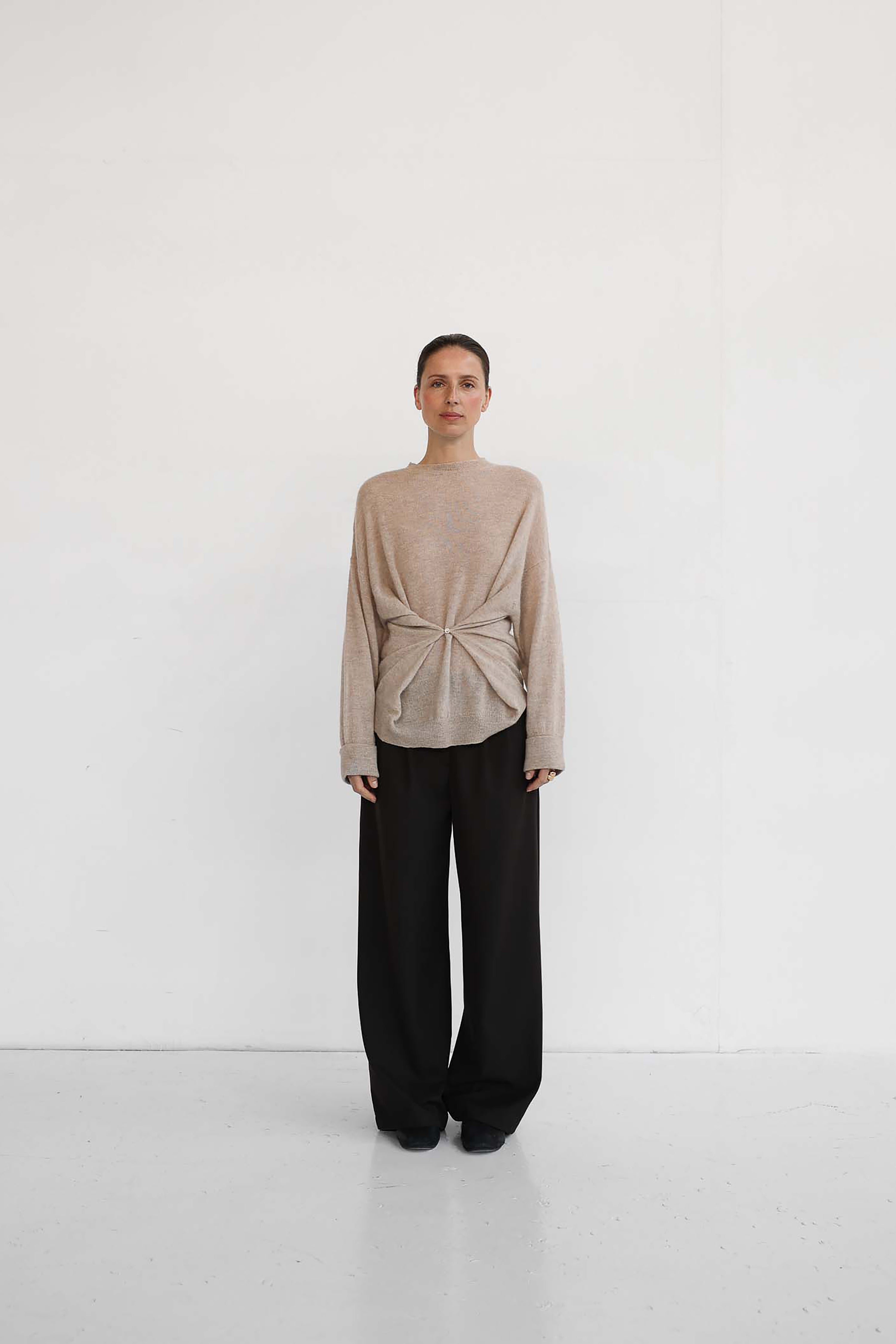 Helene Button Knit Top - Sand