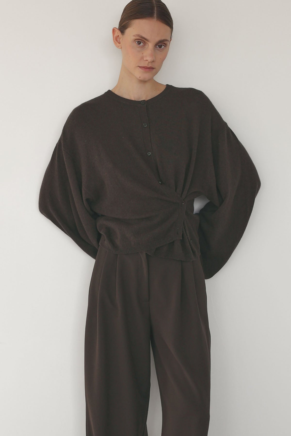 Hibay Cardigan - Brown Melee