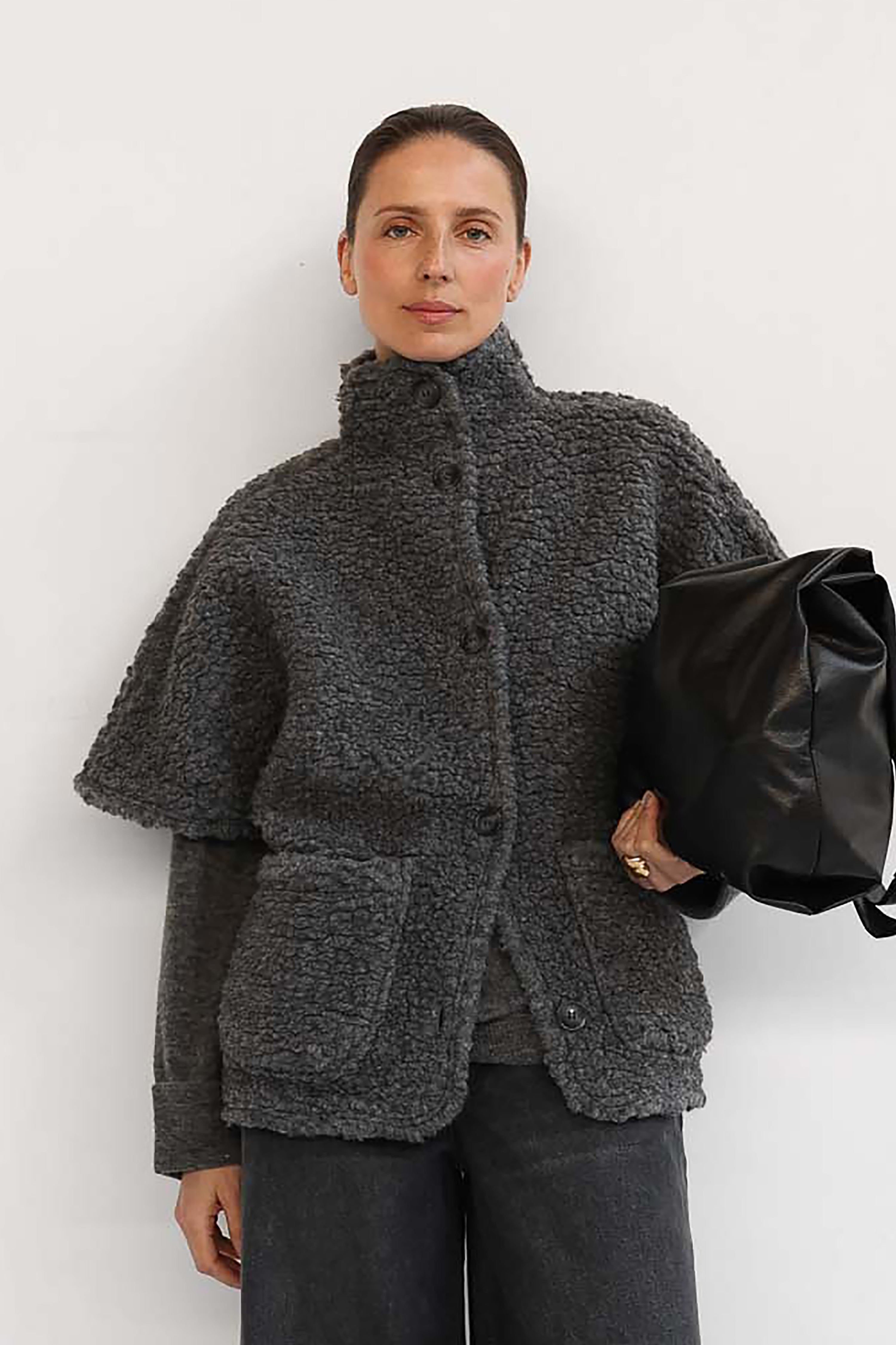 Lana Teddy Jacket - Grey Melange