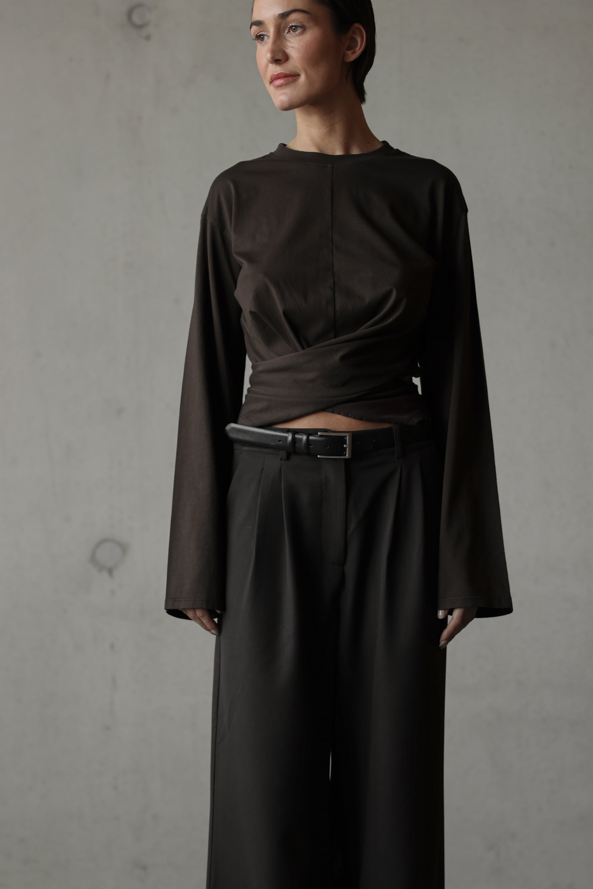 Syf Wrap Top - Coffee
