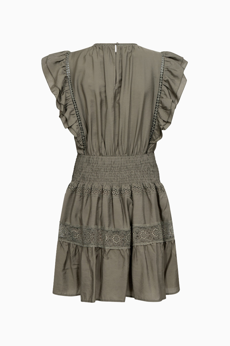 Callum Frill Pintuck Dress - Army - RUM Amsterdam