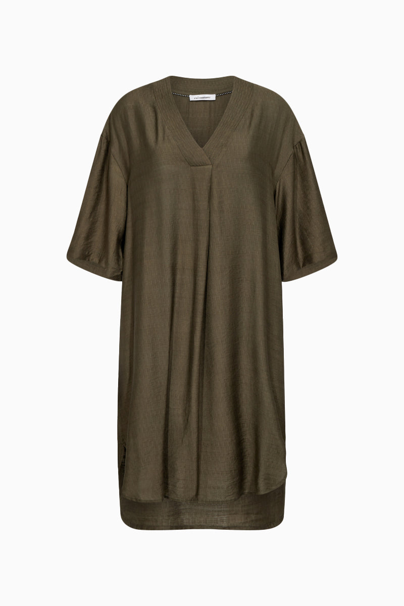 Caryn Pleat Tunic Dress - Army - RUM Amsterdam