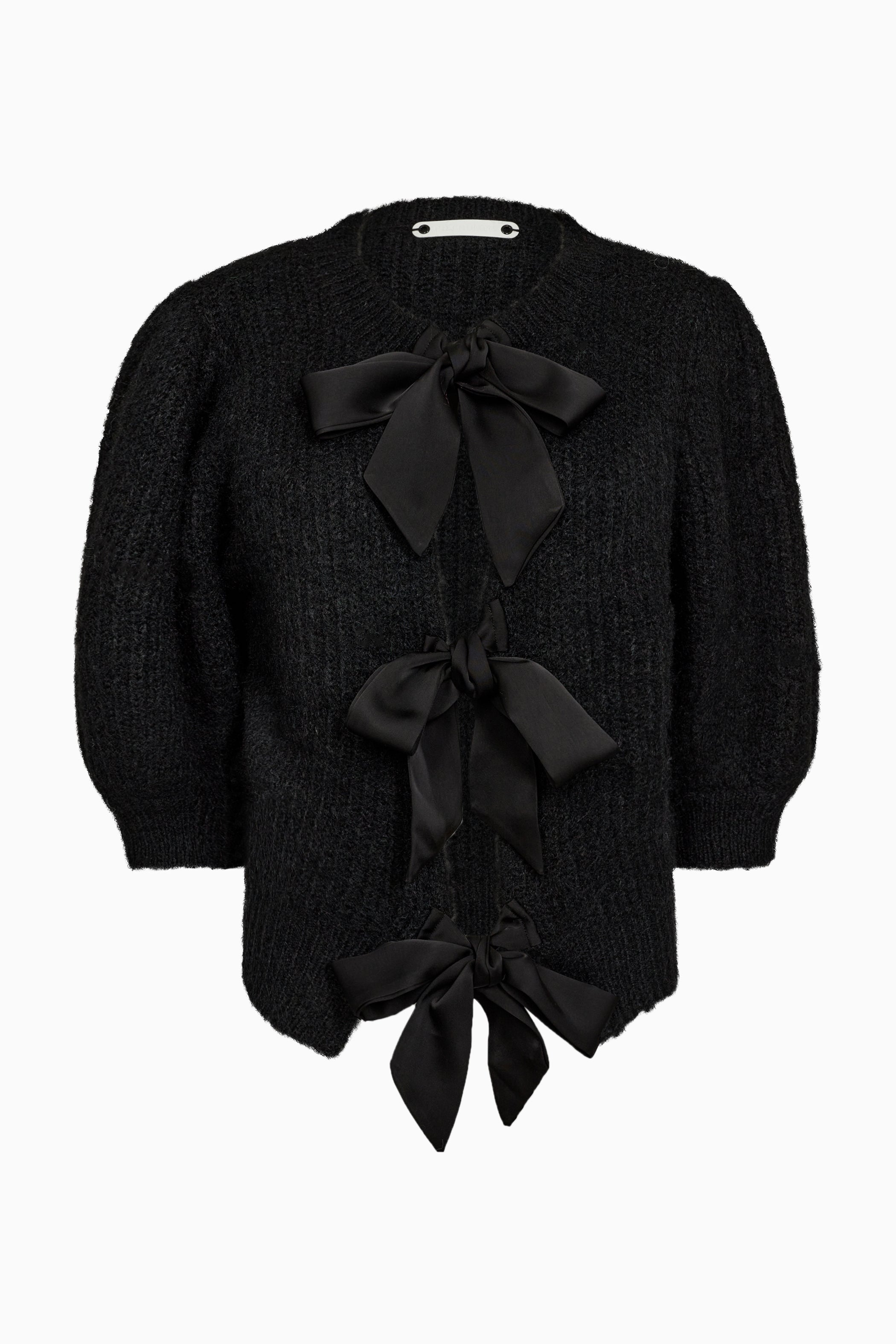 Coralie Bow Rib Cardigan - Black - RUM Amsterdam