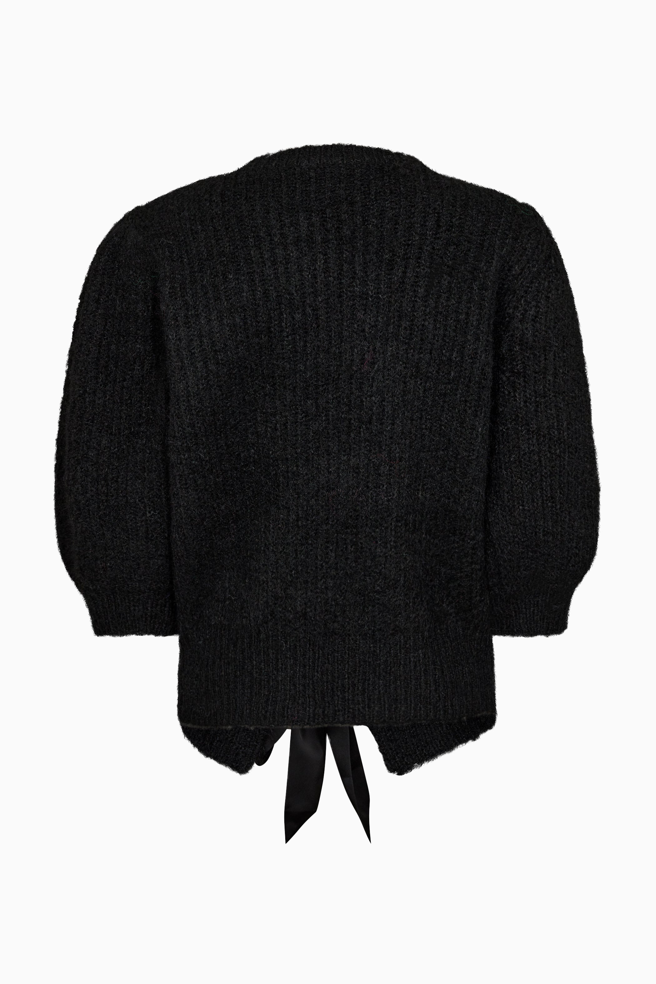 Coralie Bow Rib Cardigan - Black - RUM Amsterdam