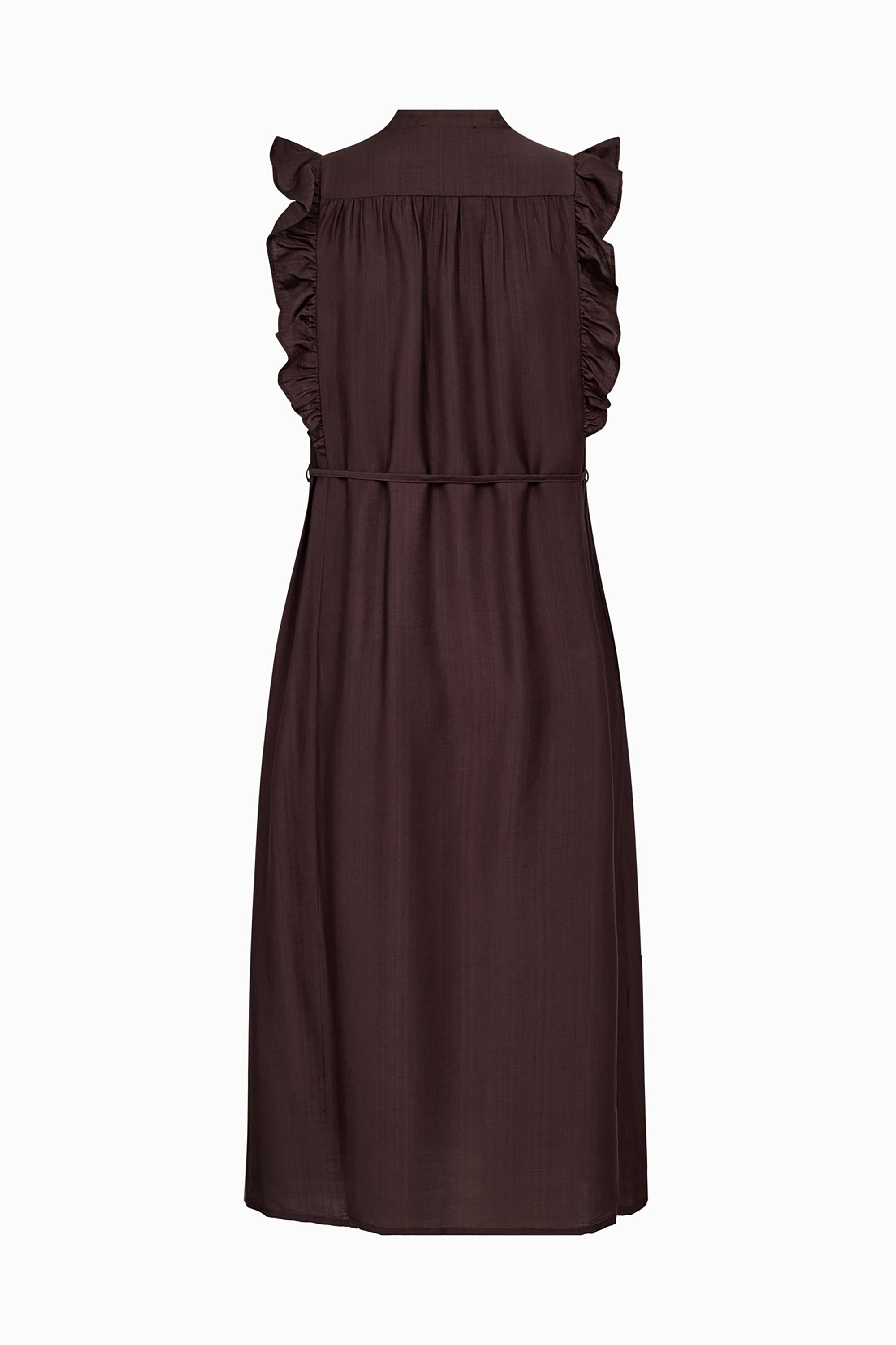 Hera Frill SS V-Dress - Dark Brown