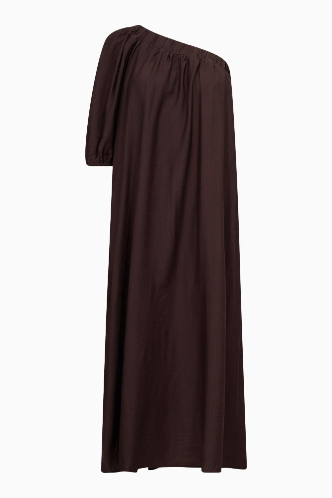 Hera Asym Puff Dress - Mocca
