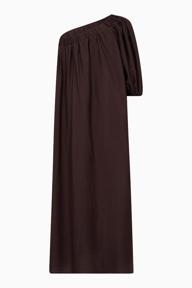 Hera Asym Puff Dress - Mocca