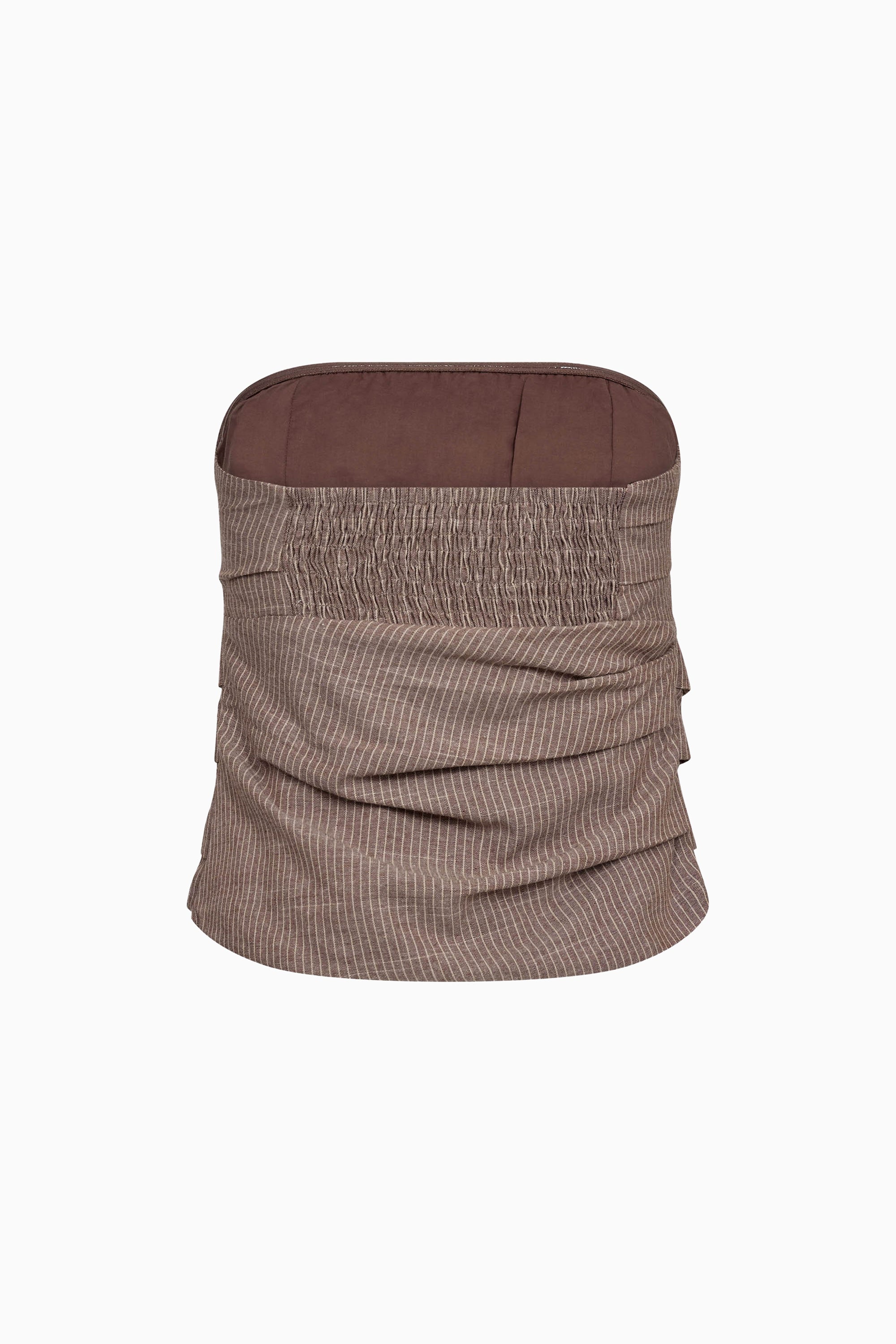 Jiho Stripe Tube Top - Brown