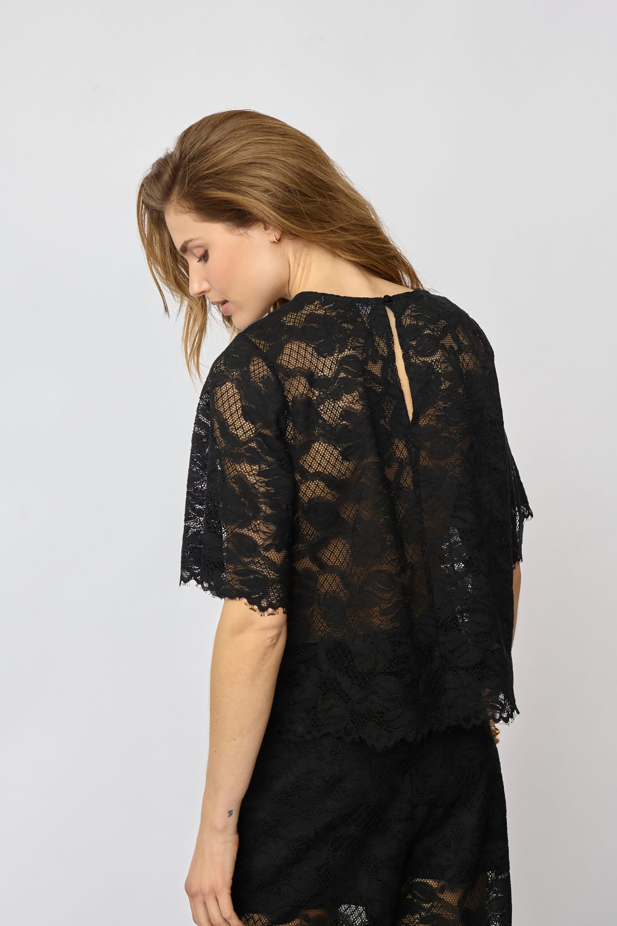 Lanny Lace Blouse - Black