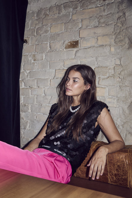 Maxi Sequin Bow Top - Black - RUM Amsterdam