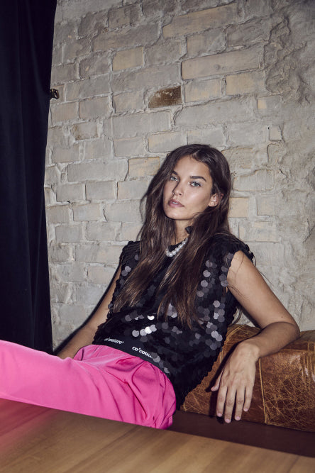 Maxi Sequin Bow Top - Black - RUM Amsterdam