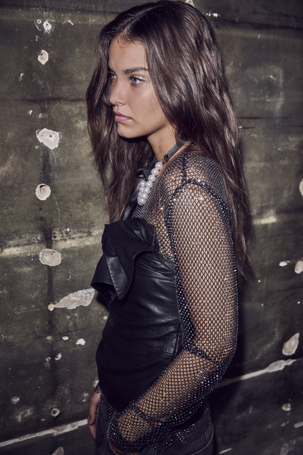 Phoebe Leather Bow Tube Top - Black - RUM Amsterdam