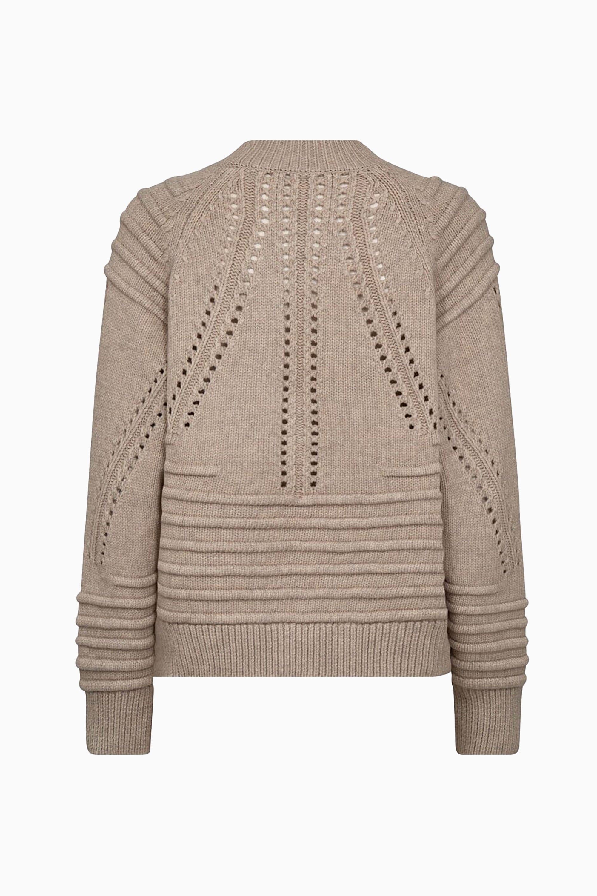 Rowan Hole Turtle Knit Jumper - Taupe