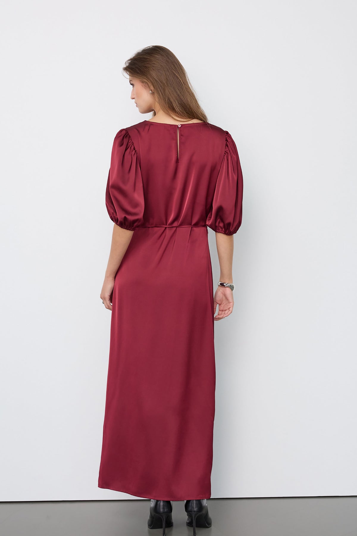 Safira Wrap Dress - Wine Red