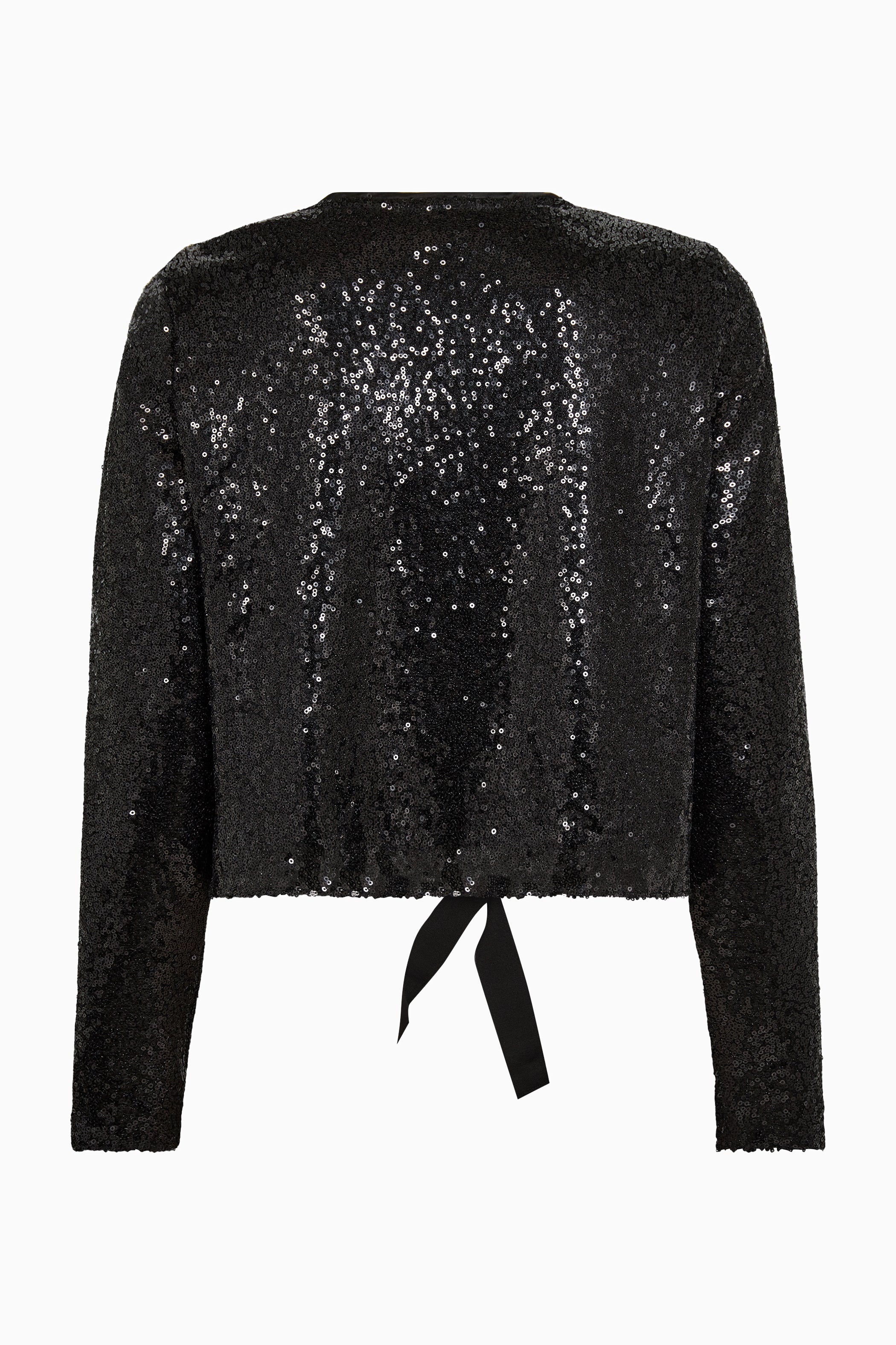 Stevie Sequin LS Bow Blouse - Black - RUM Amsterdam
