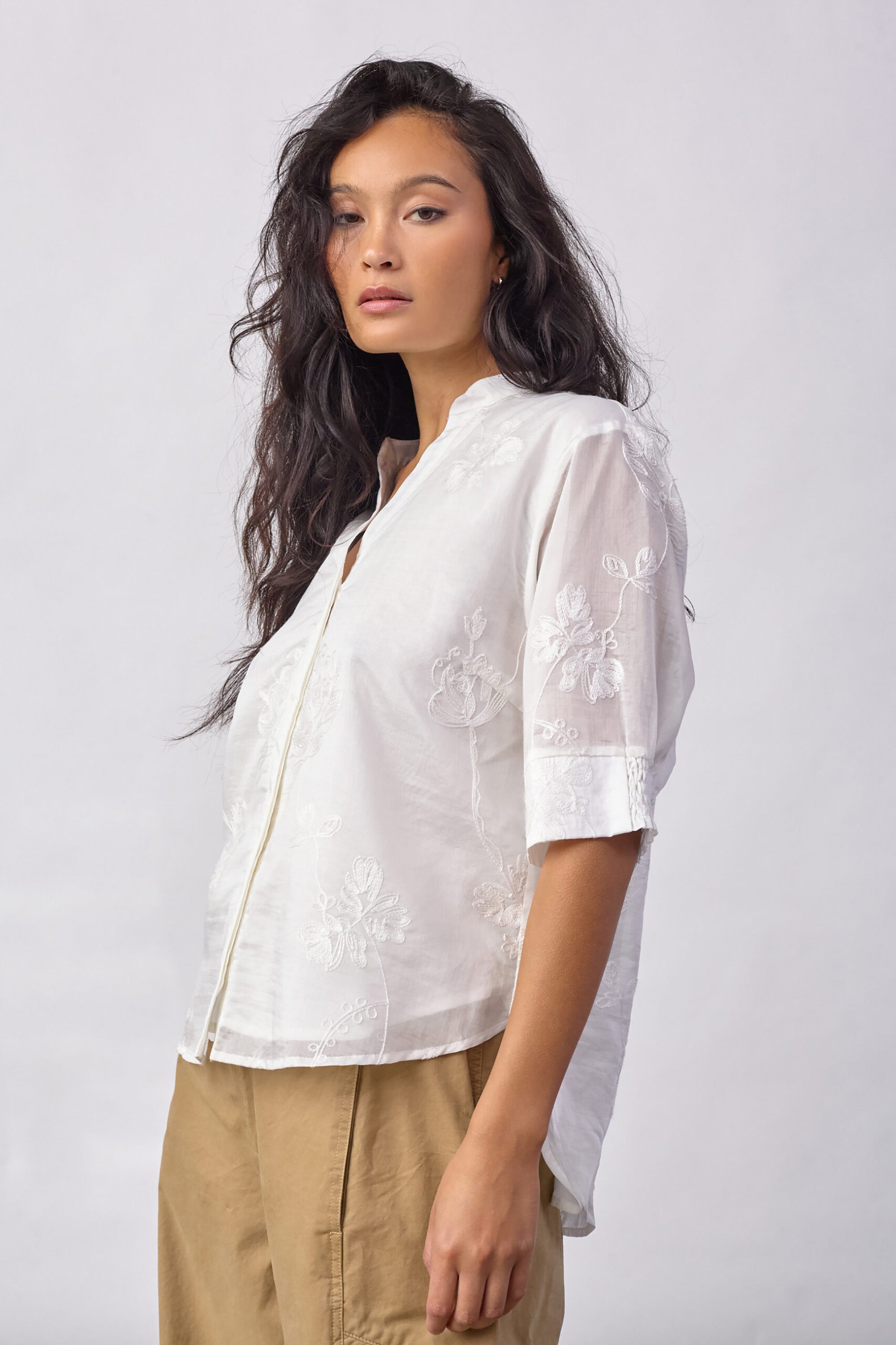 Vivian SS Blouse - Creme