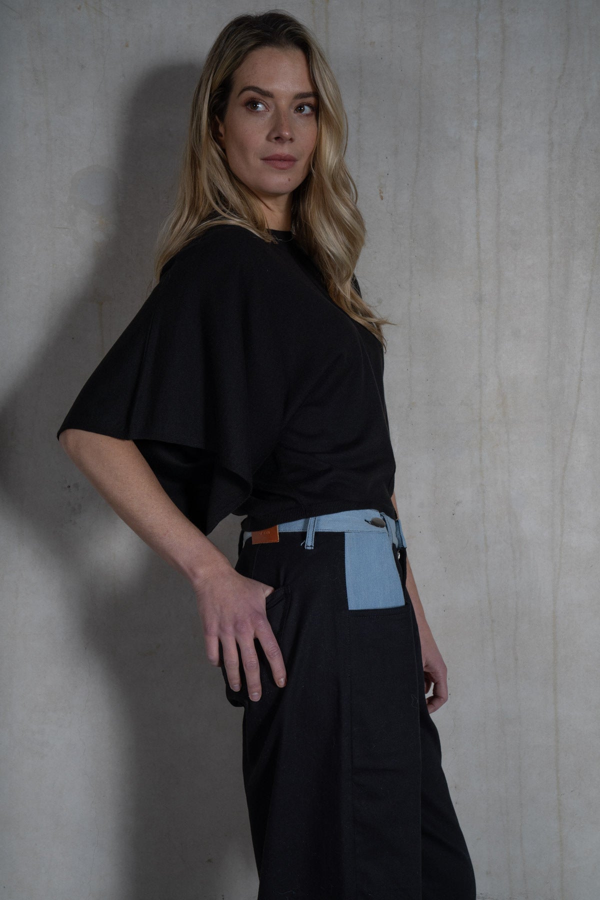 Griffith Denim Trouser - Black Denim / Washed Denim Top - RUM Amsterdam
