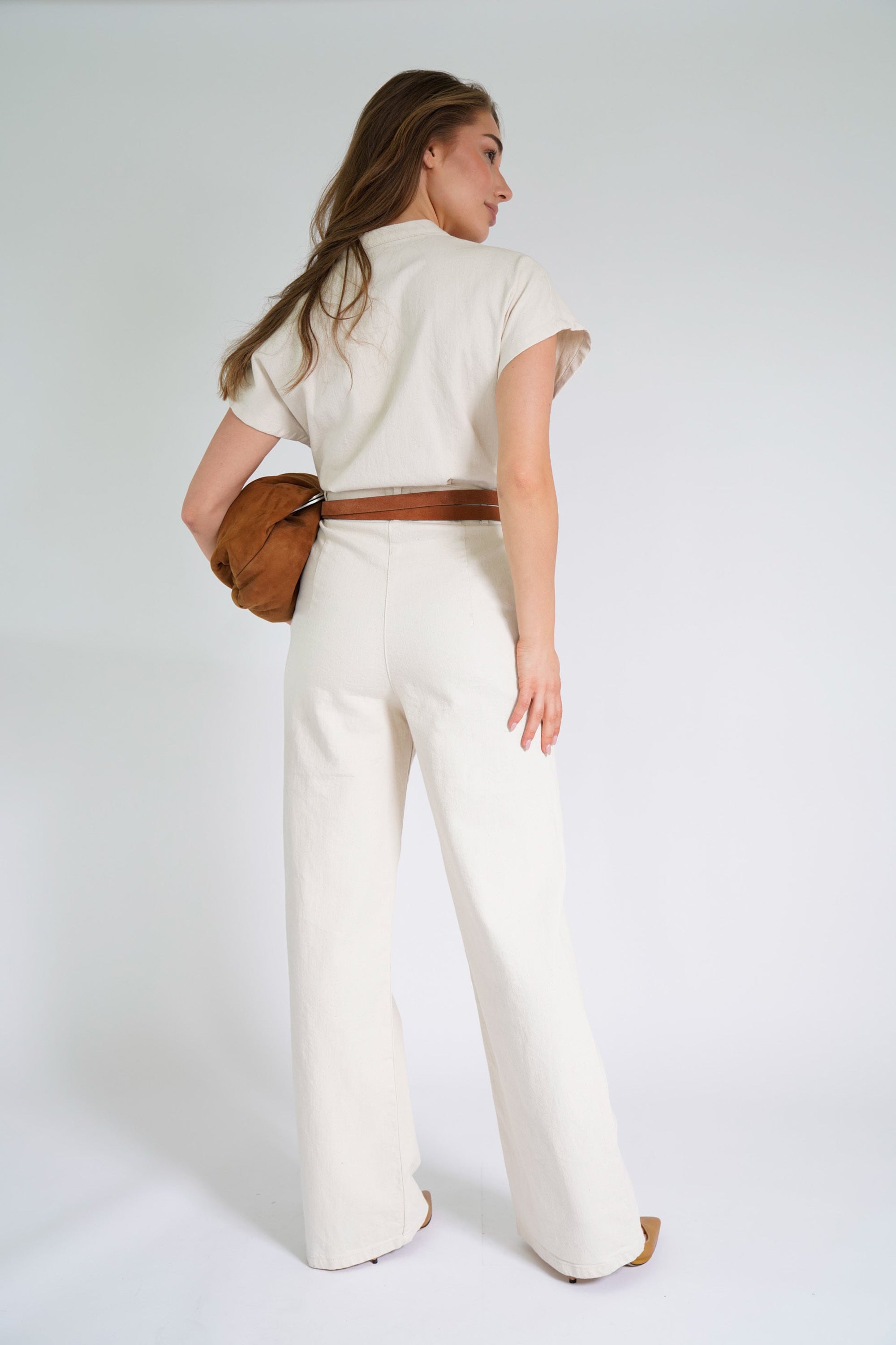 Haley Jumpsuit Denim - Beige