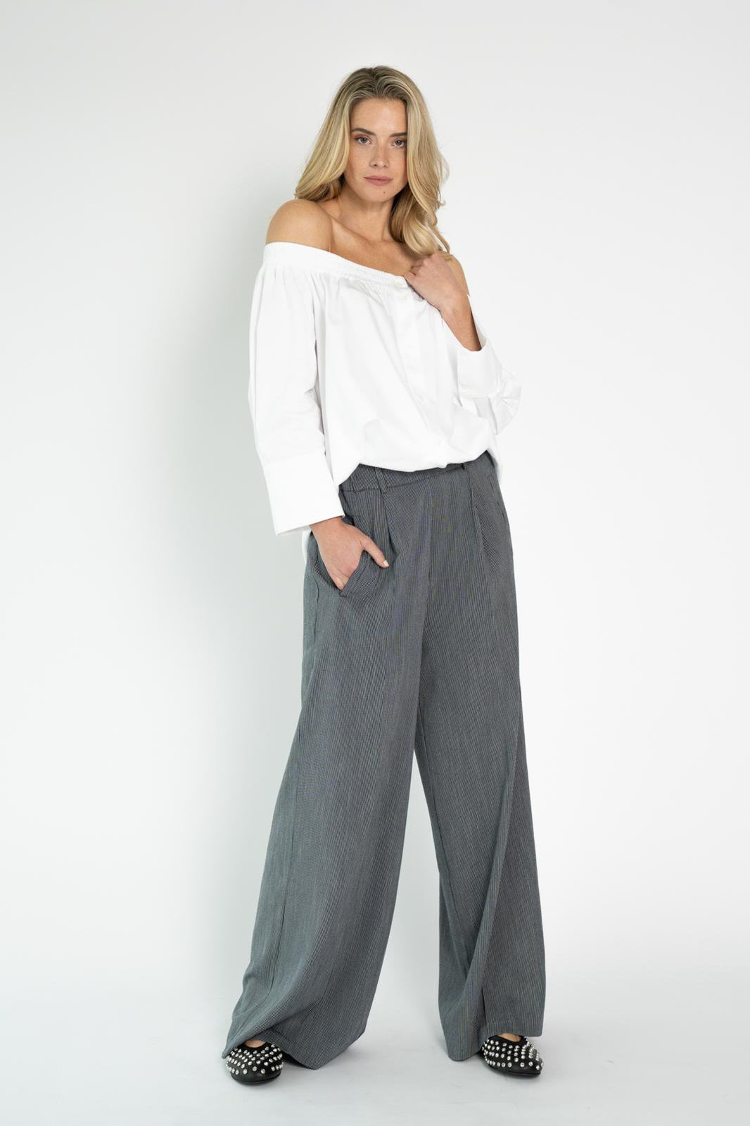 Jildau Trouser - Blue Stripe Denim - RUM Amsterdam