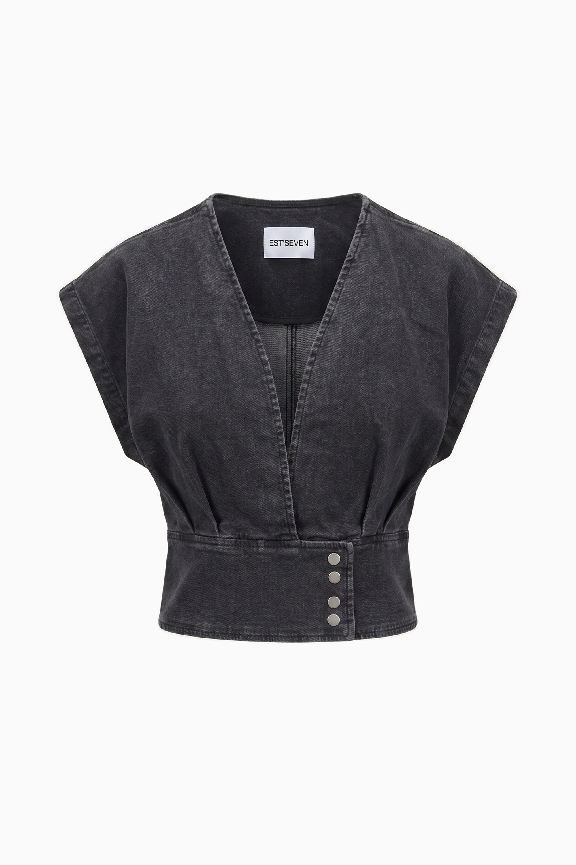 Pfeiffer Denim Top - Black