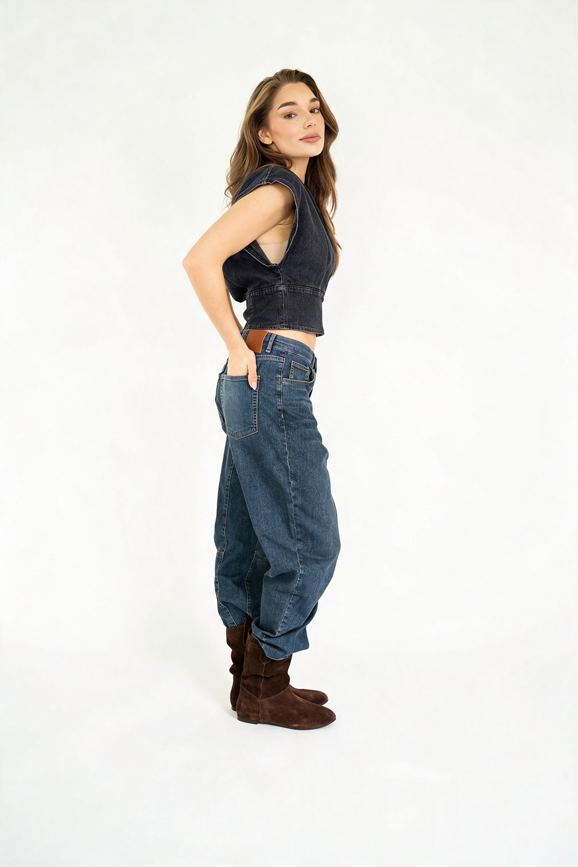 Pfeiffer Denim Top - Black
