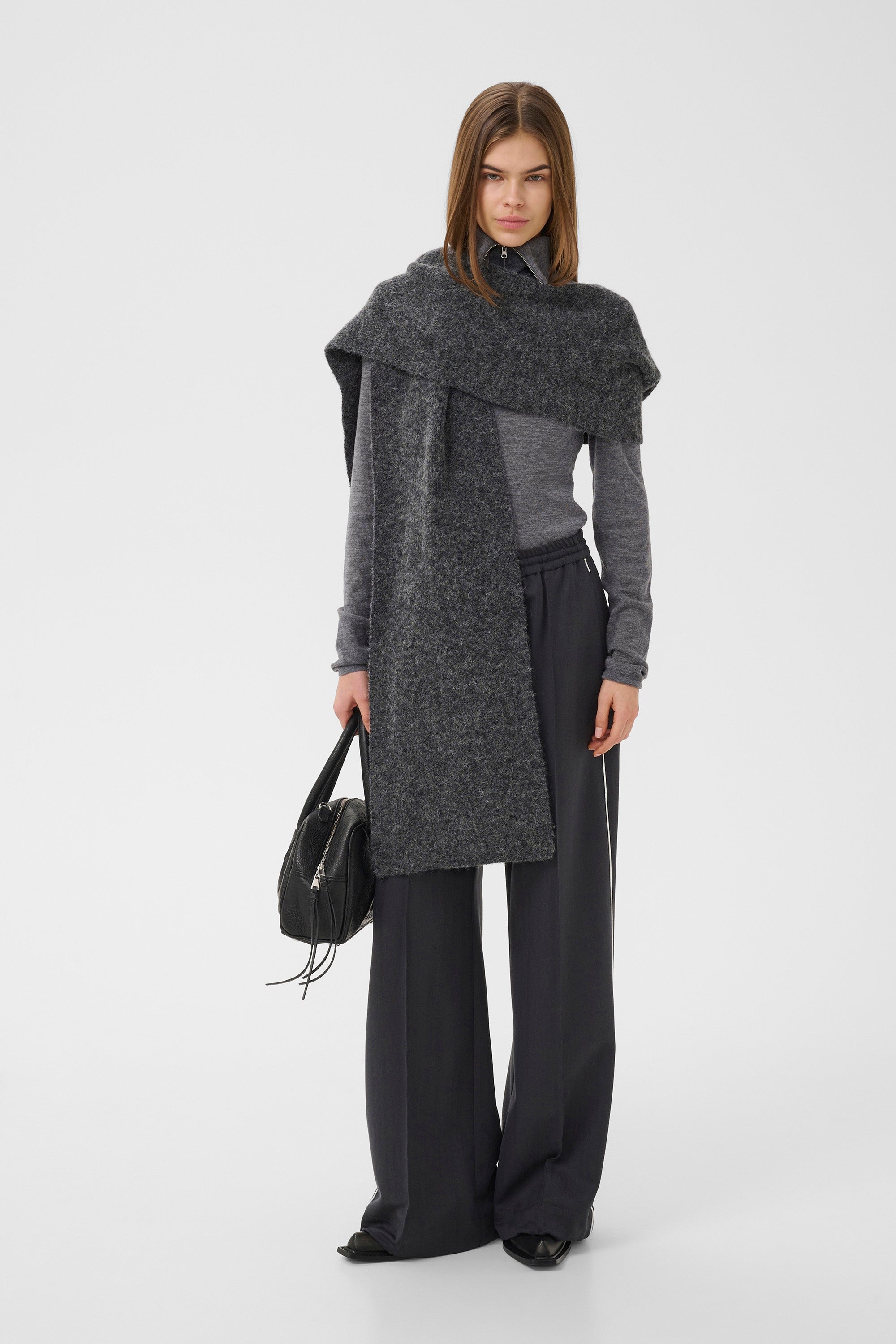 Alpha Hoodscarf - Charcoal Melange