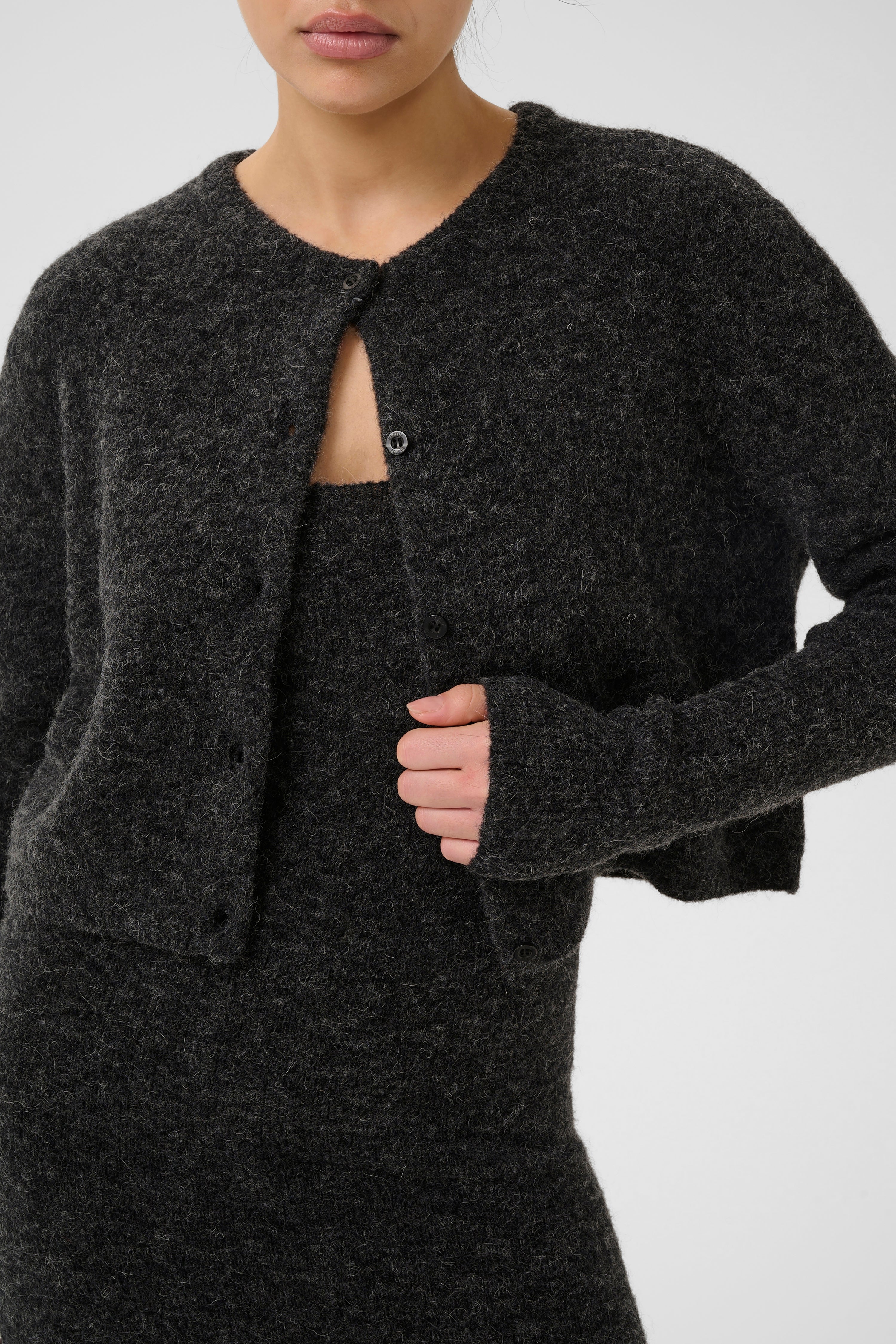 Alpha Twin Set Dress - Charcoal Melange