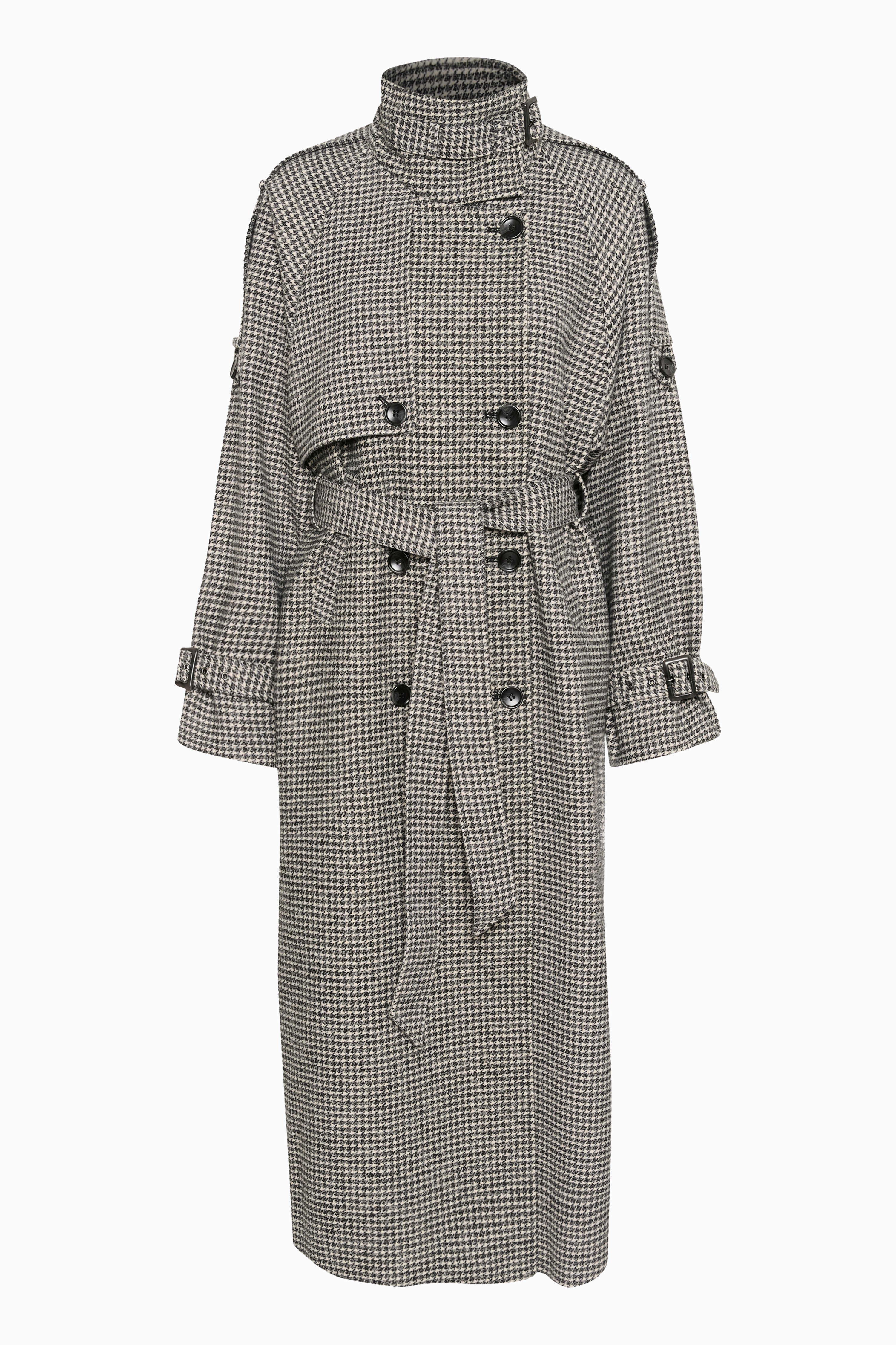 Avic Coat - Black / White Houndstooth - RUM Amsterdam