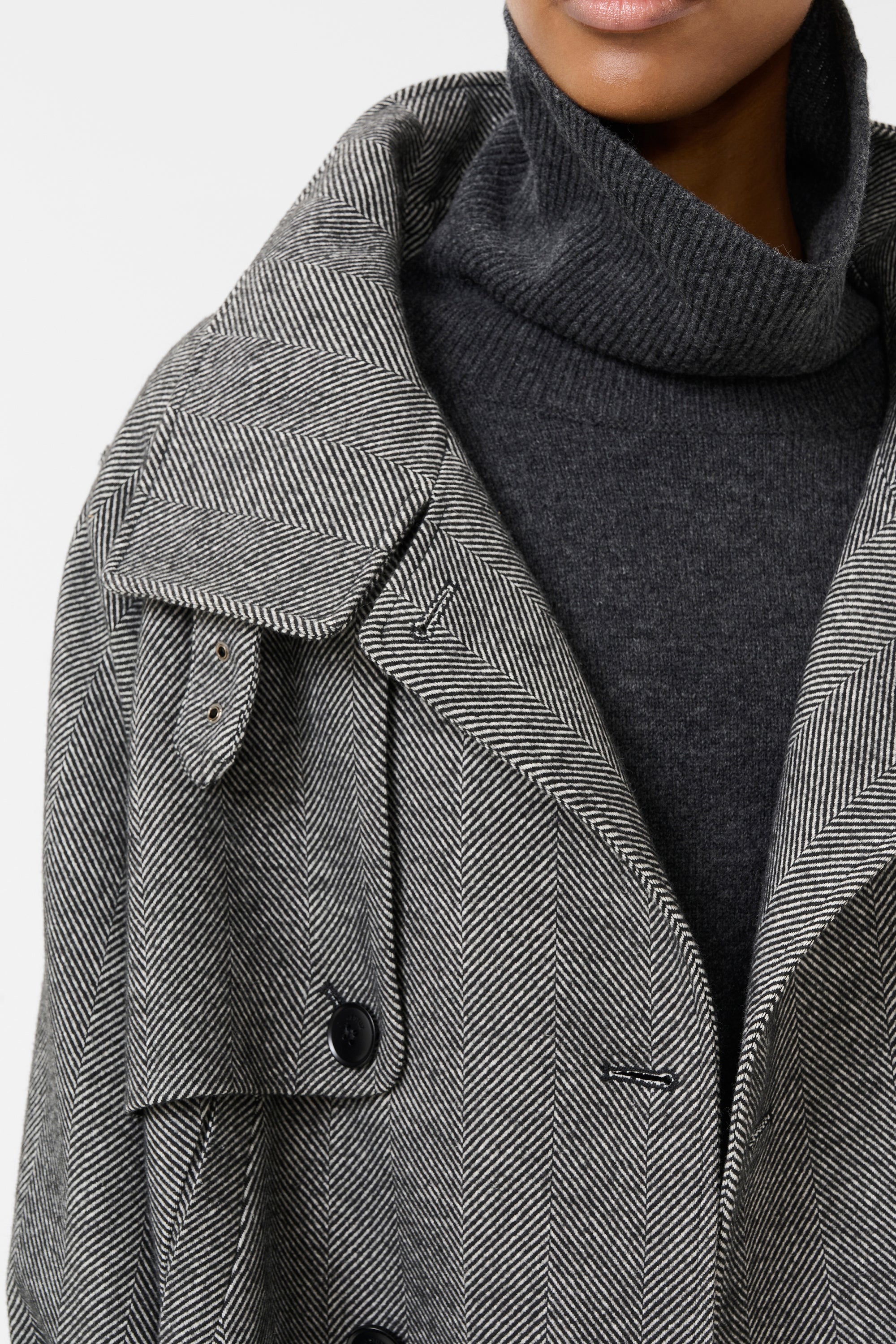 Avic Jacket - Herringbone Black / Grey