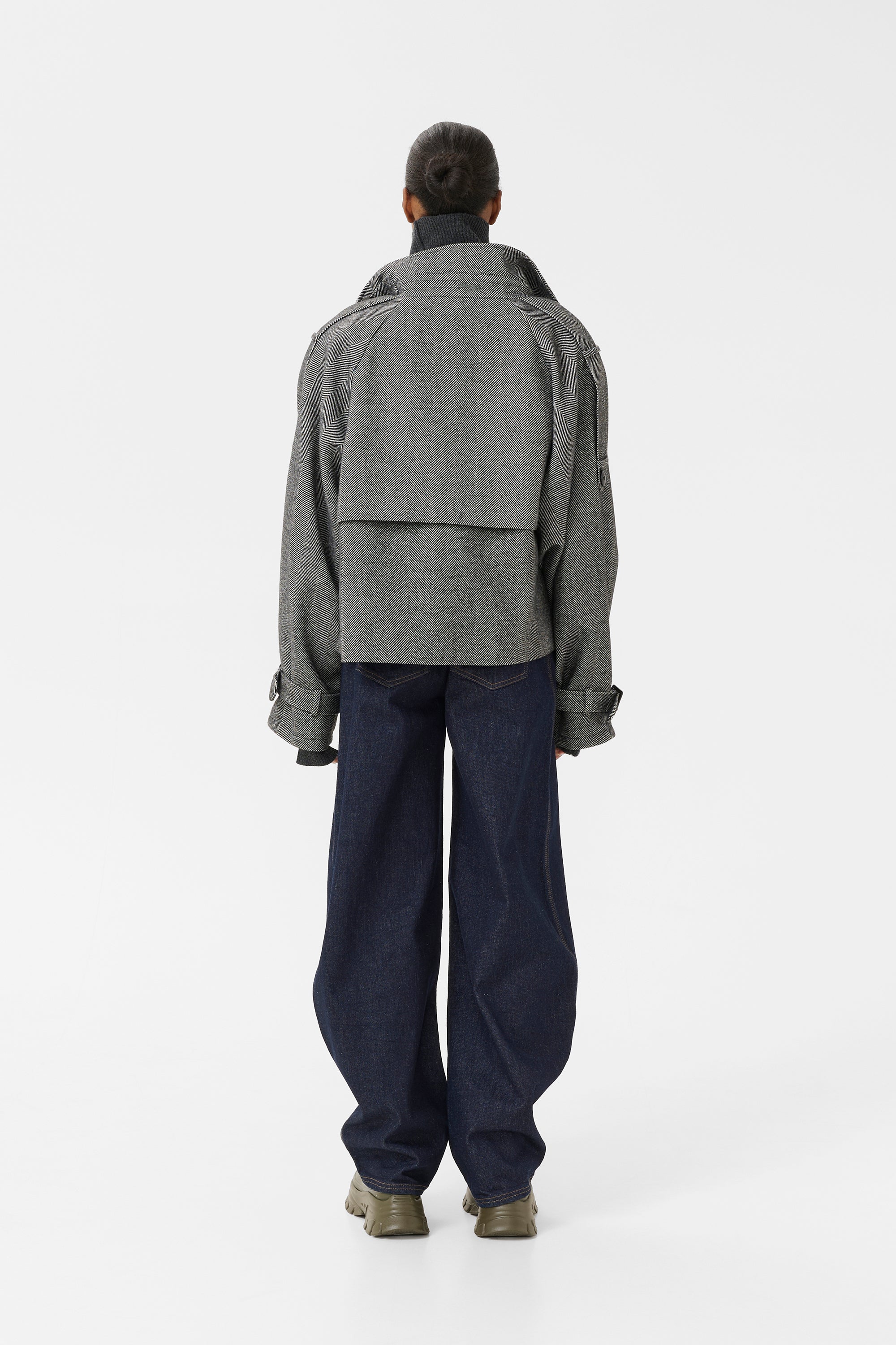Avic Jacket - Herringbone Black / Grey
