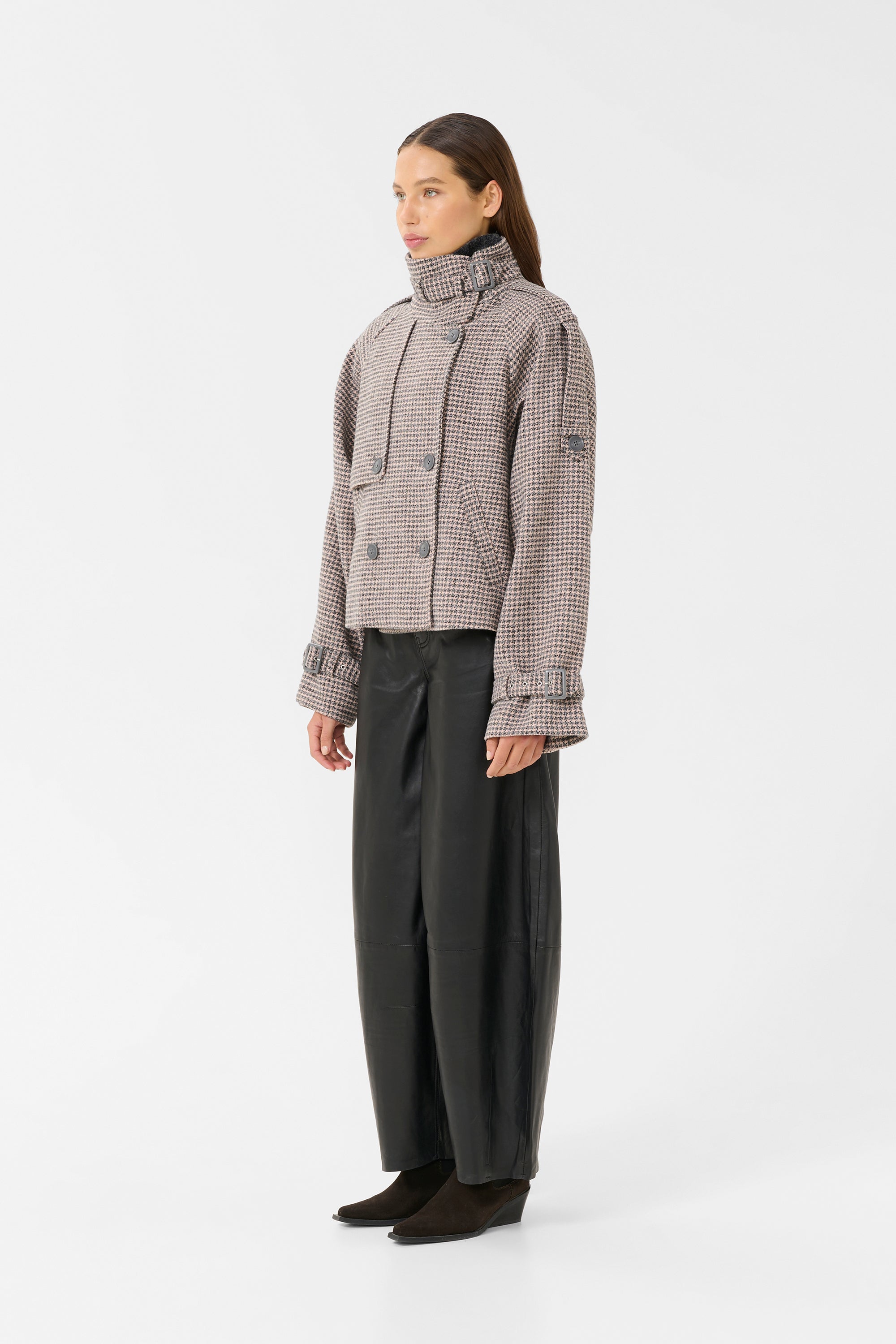 Avic Jacket - Rose Dust / Grey Houndstooth