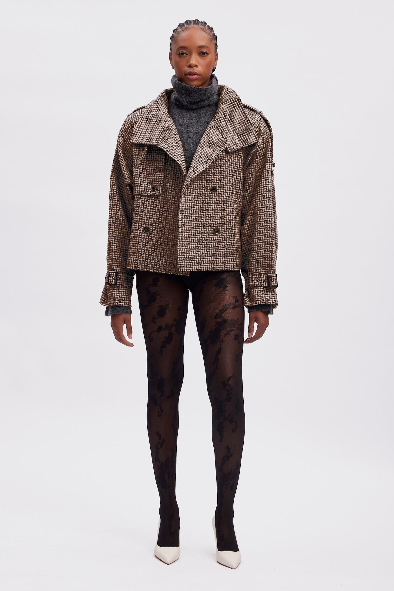 Avic Jacket - Brown/Black Houndstooth - RUM Amsterdam