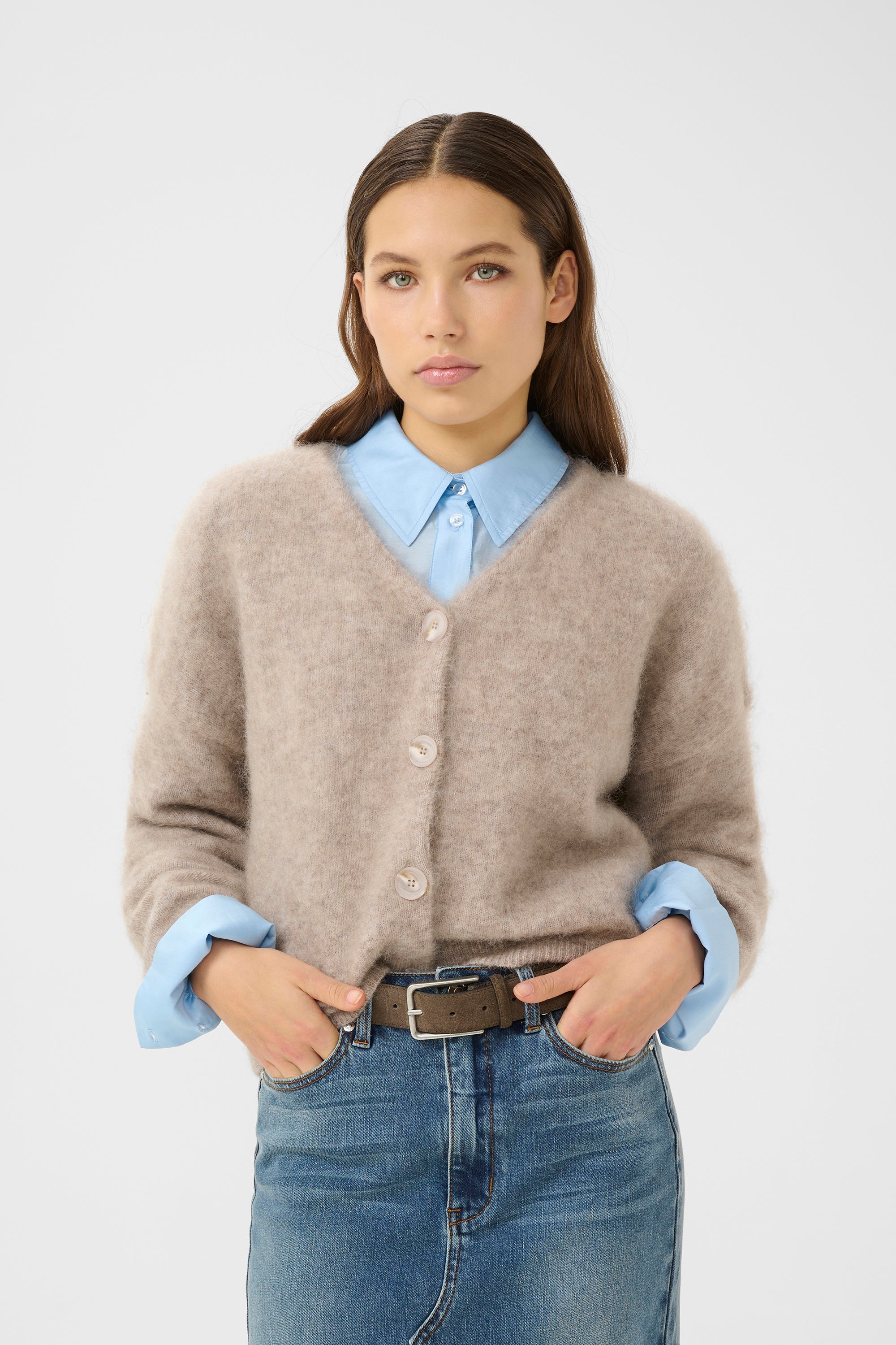 Gestuz GZdebbie Cardigan Warm Sand Melange // fluffy mohair wool