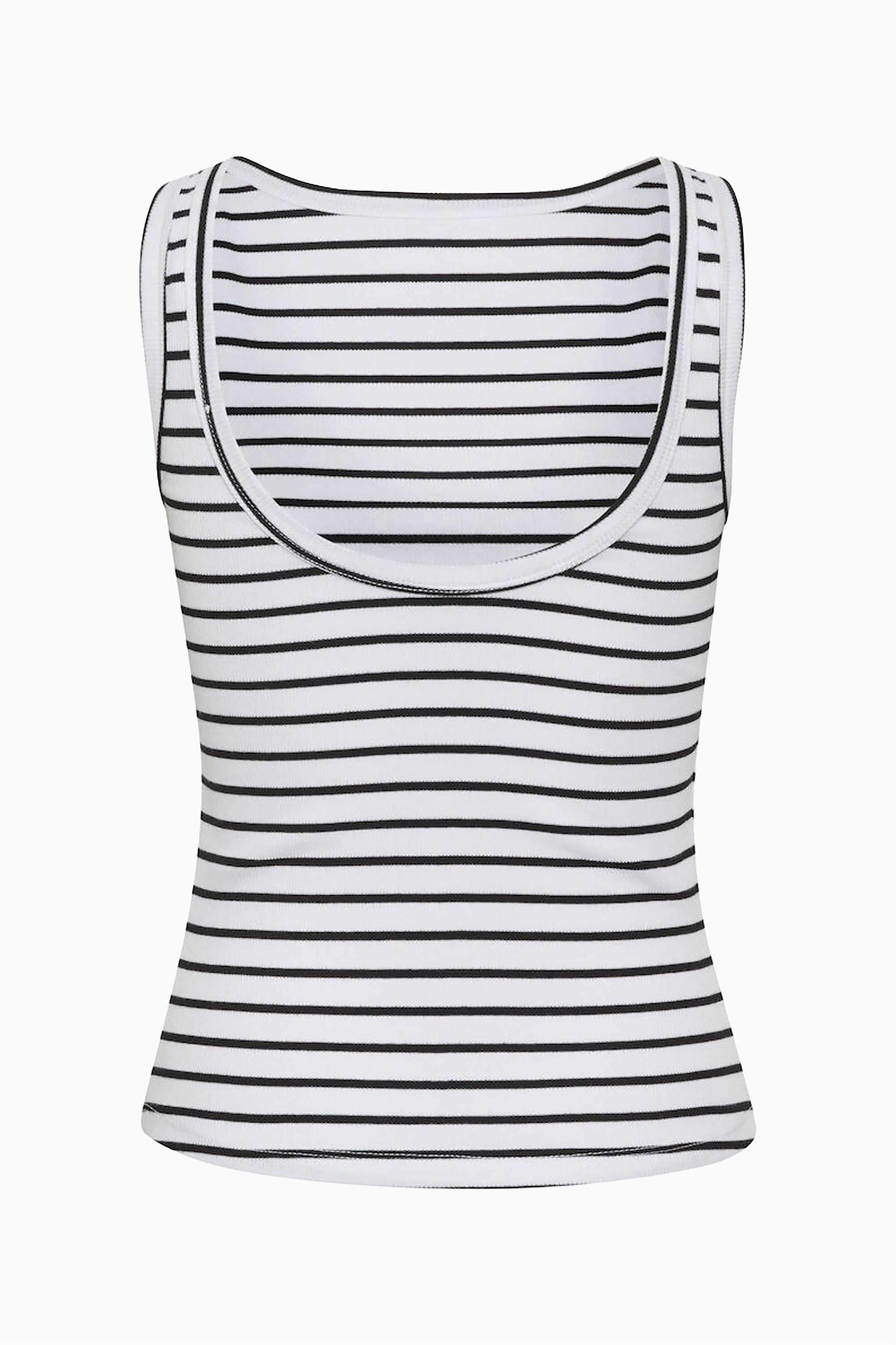 Drew SL Reversible Stripe Top - Bright White Black - RUM Amsterdam